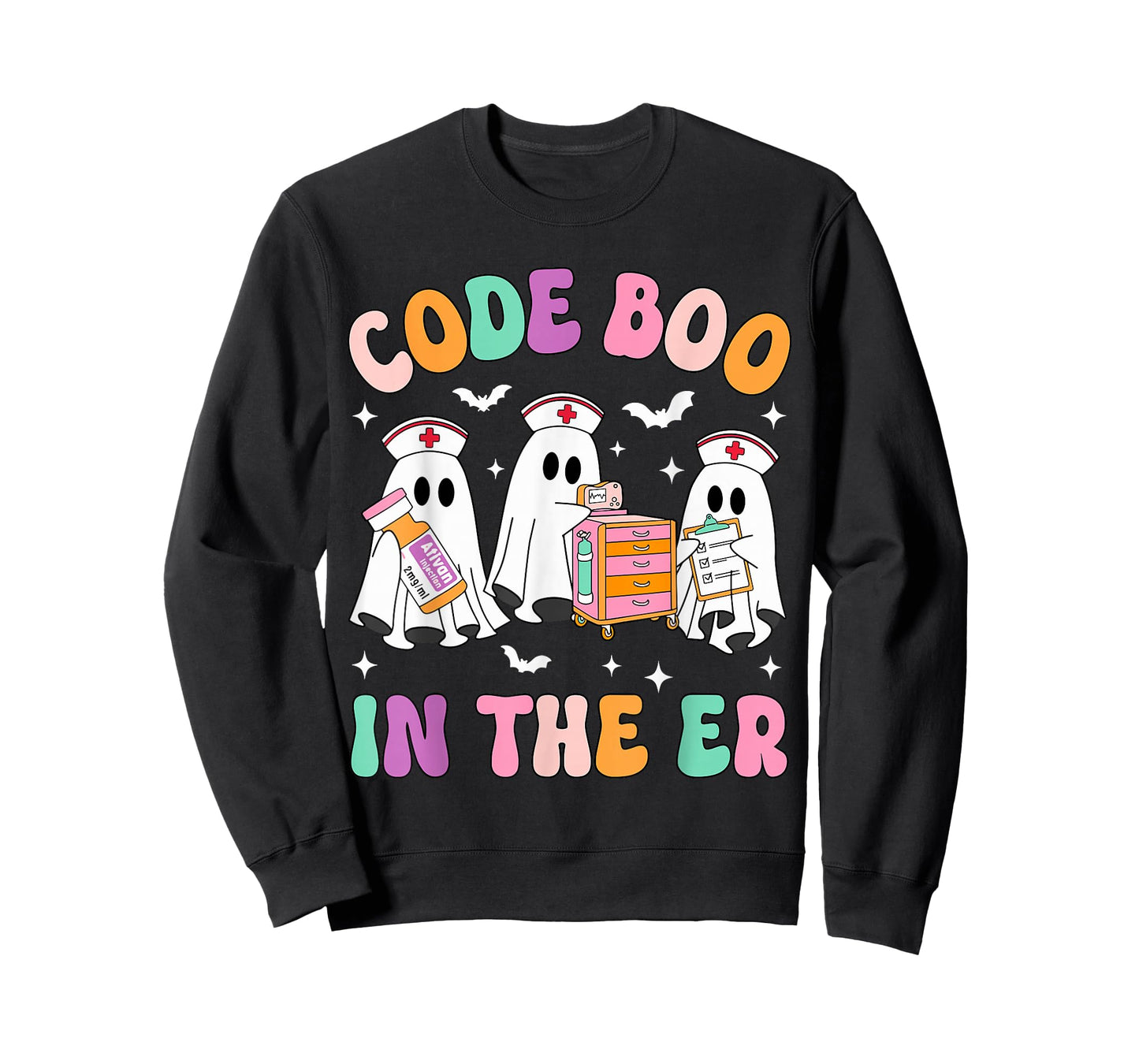 Code Boo In The ER Nurse Ghost Halloween Costume Nursing T-Shirt