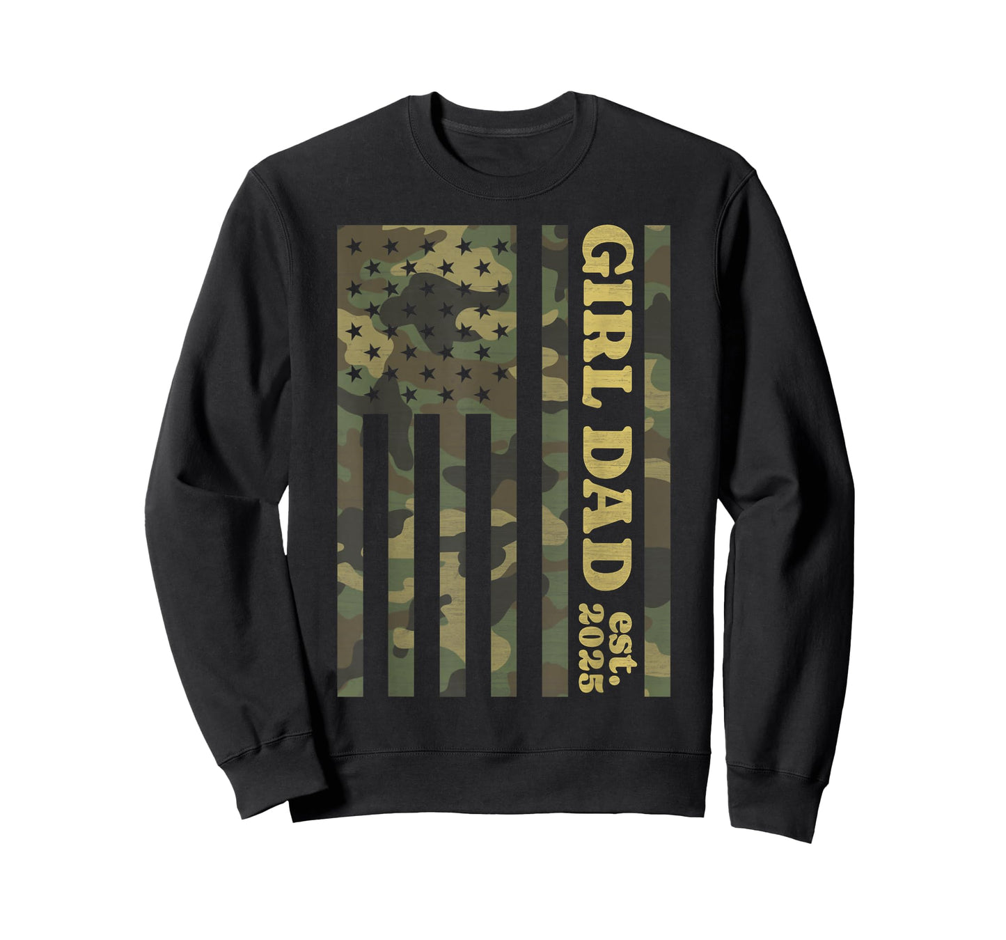 Camo Dad American Flag Camouflage Girl Dad Est 2025 of Girls T-Shirt