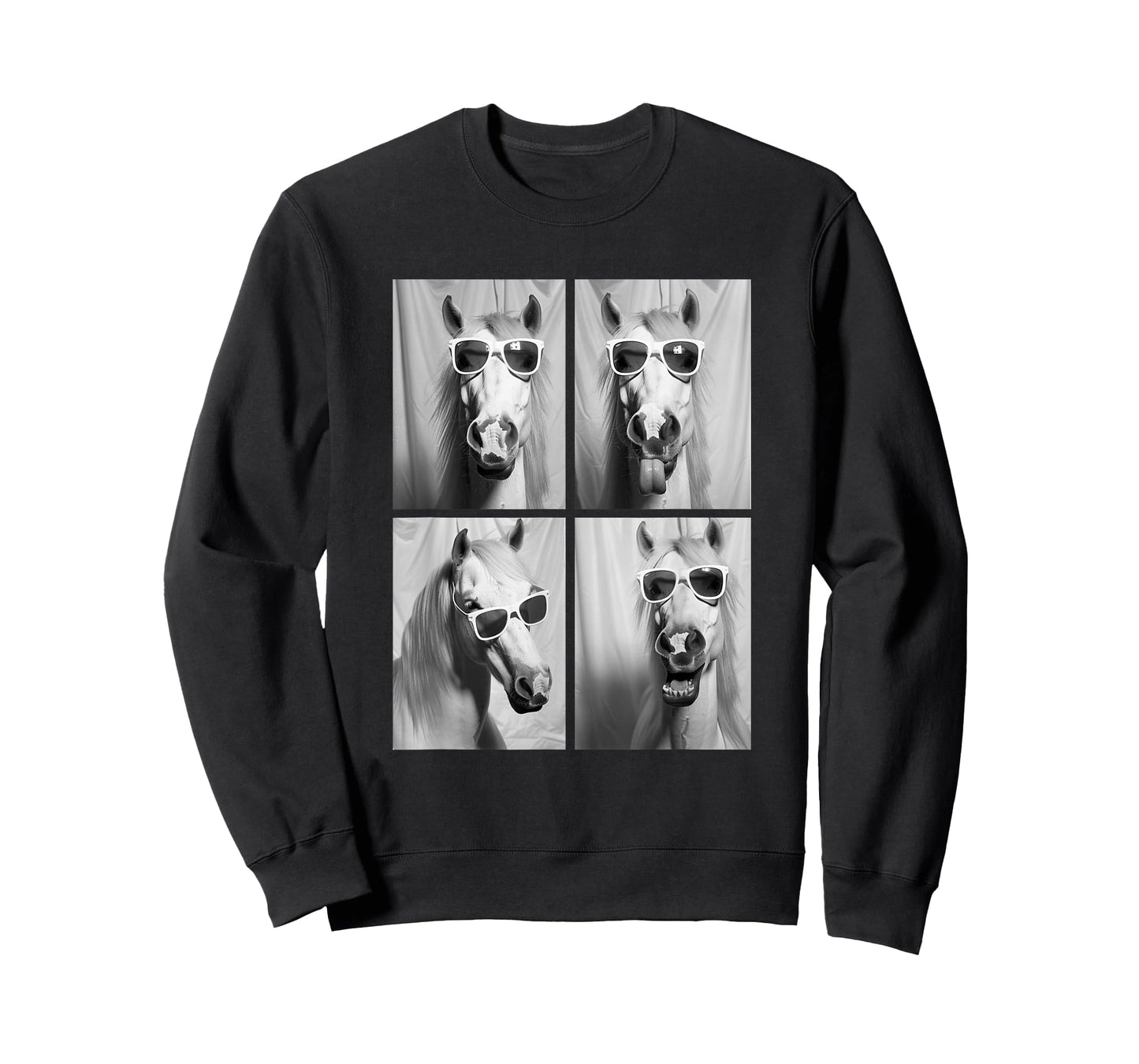Cute Horses with Sunglasses Hipster Photo Booth Memes T-Shirt