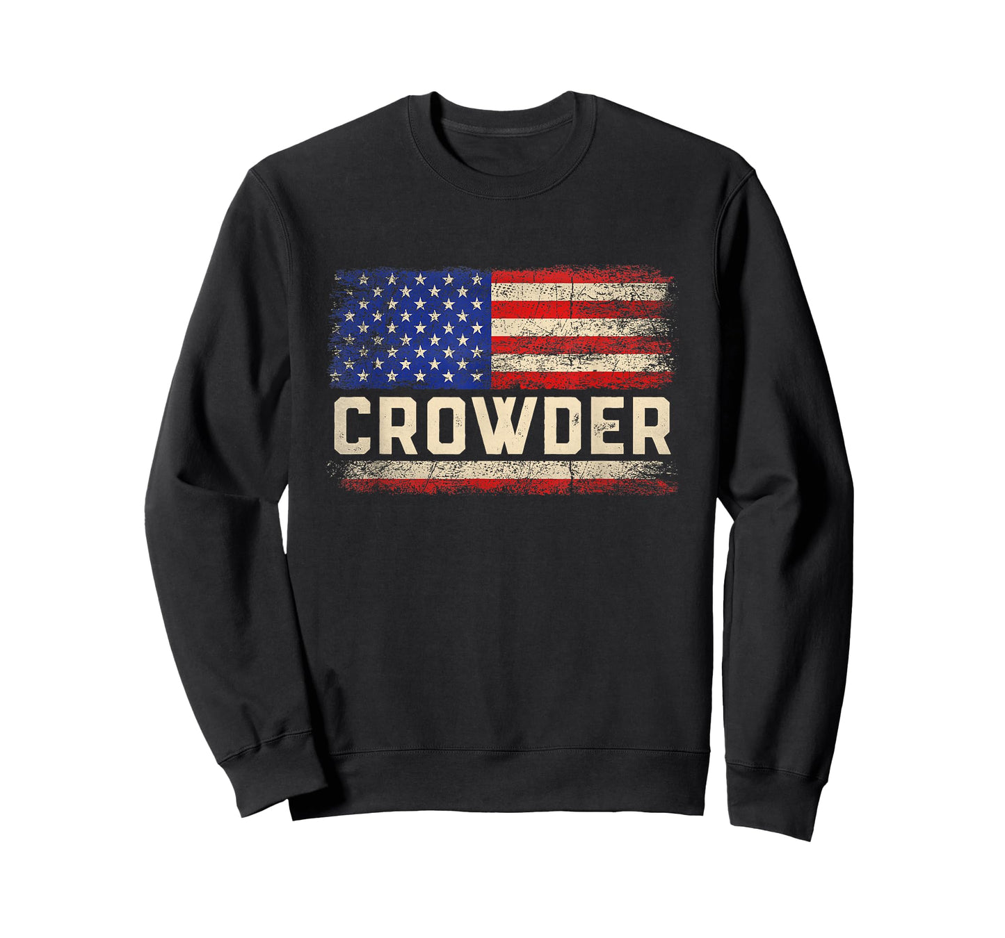 CROWDER Last Name Shirt CROWDER Name American Flag T-Shirt