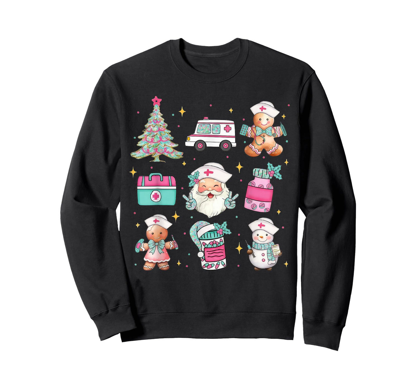 Cute Nurse Christmas Tree Santa Medical Themed T-Shirt
