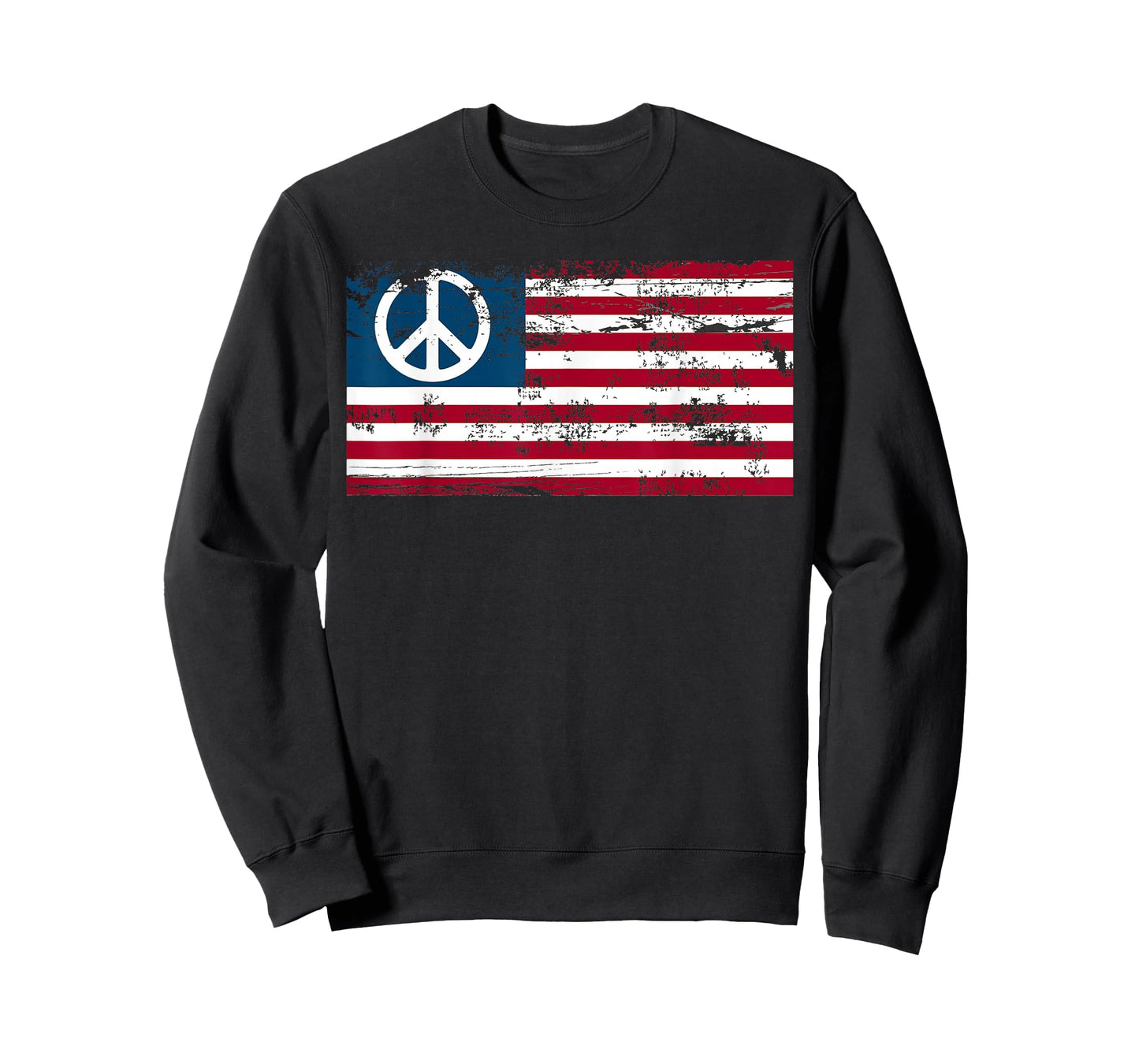 Distressed American USA Flag with Peace Sign T-shirt T-Shirt