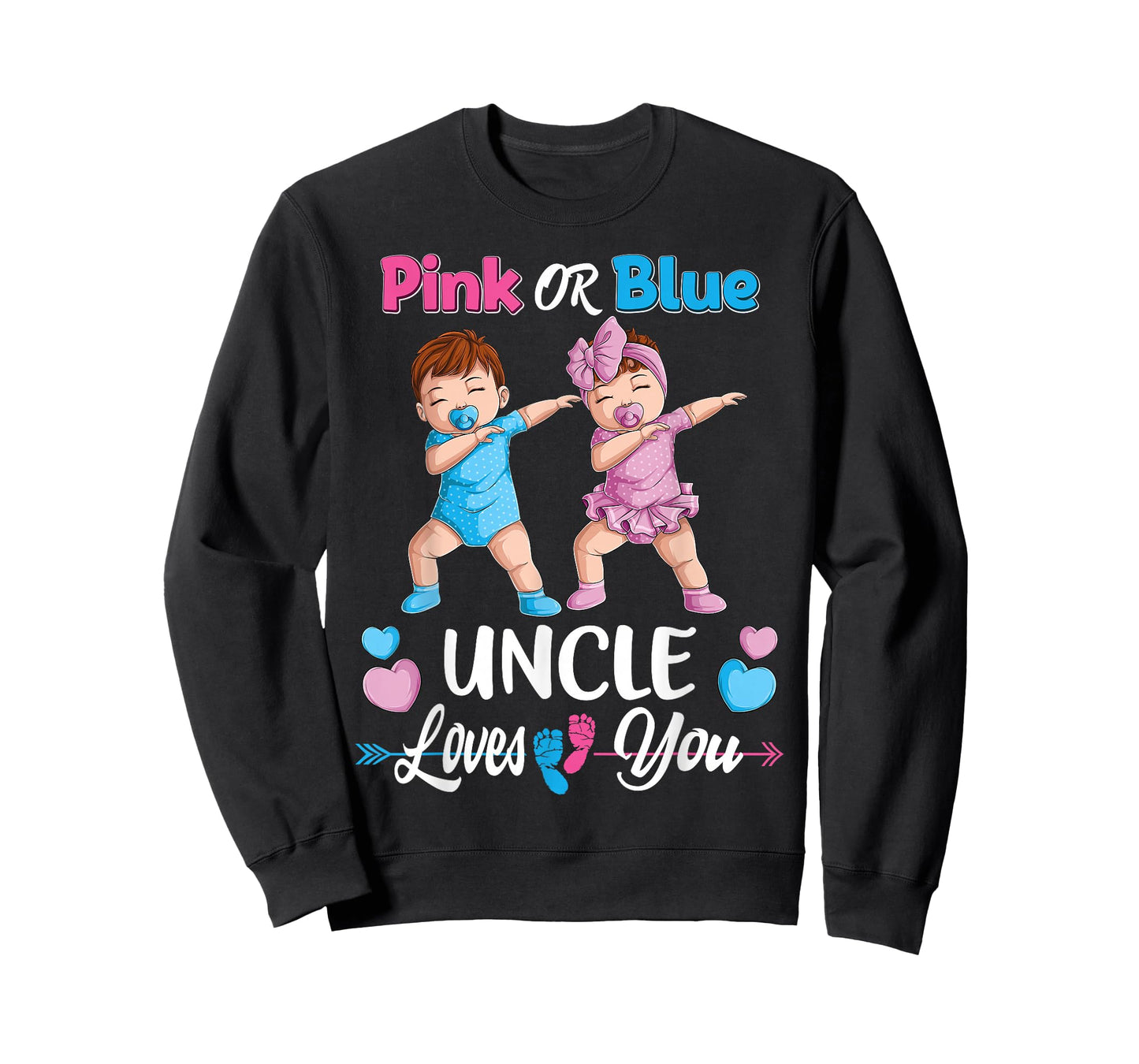 Pink Or Blue Uncle Loves You Baby Gender Reveal Party Men T-Shirt