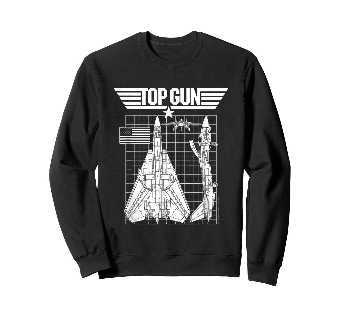 Top Gun F-14 Tomcat Blueprints Action Movie T-Shirt