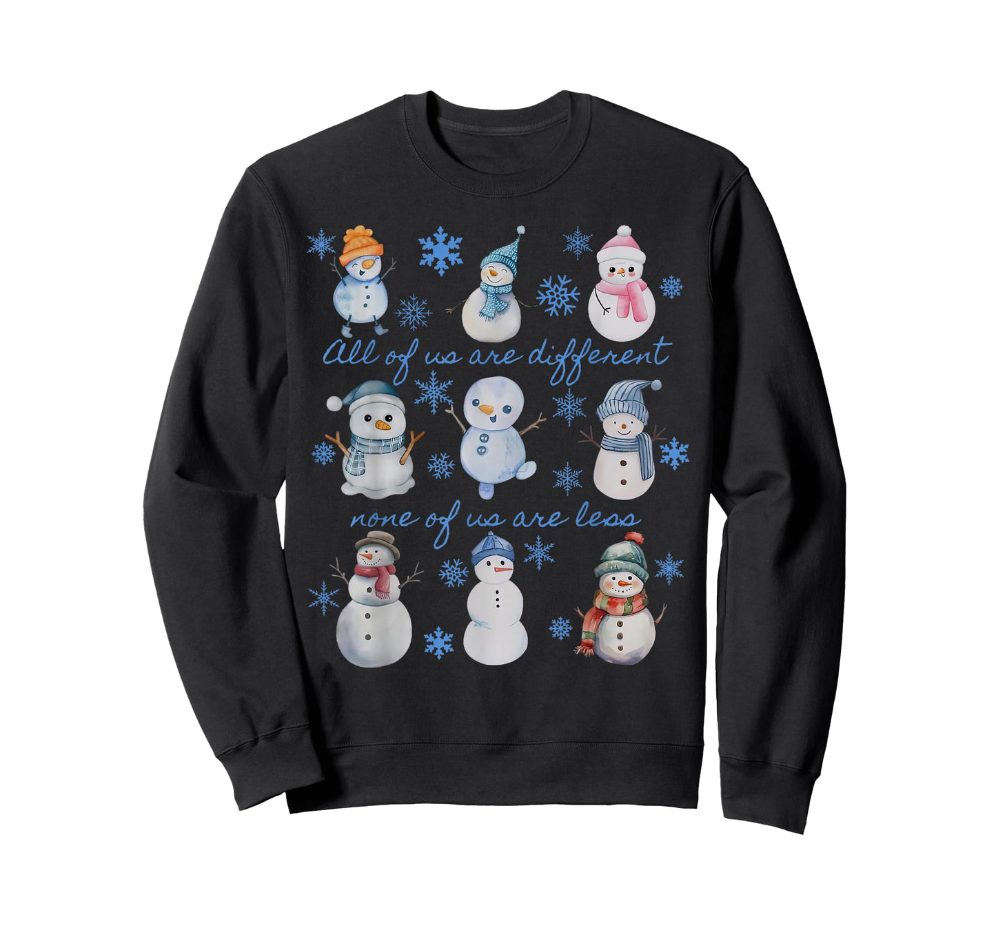 Winter Snowman Neurodivergent Christmas Autism Inclusion T-Shirt