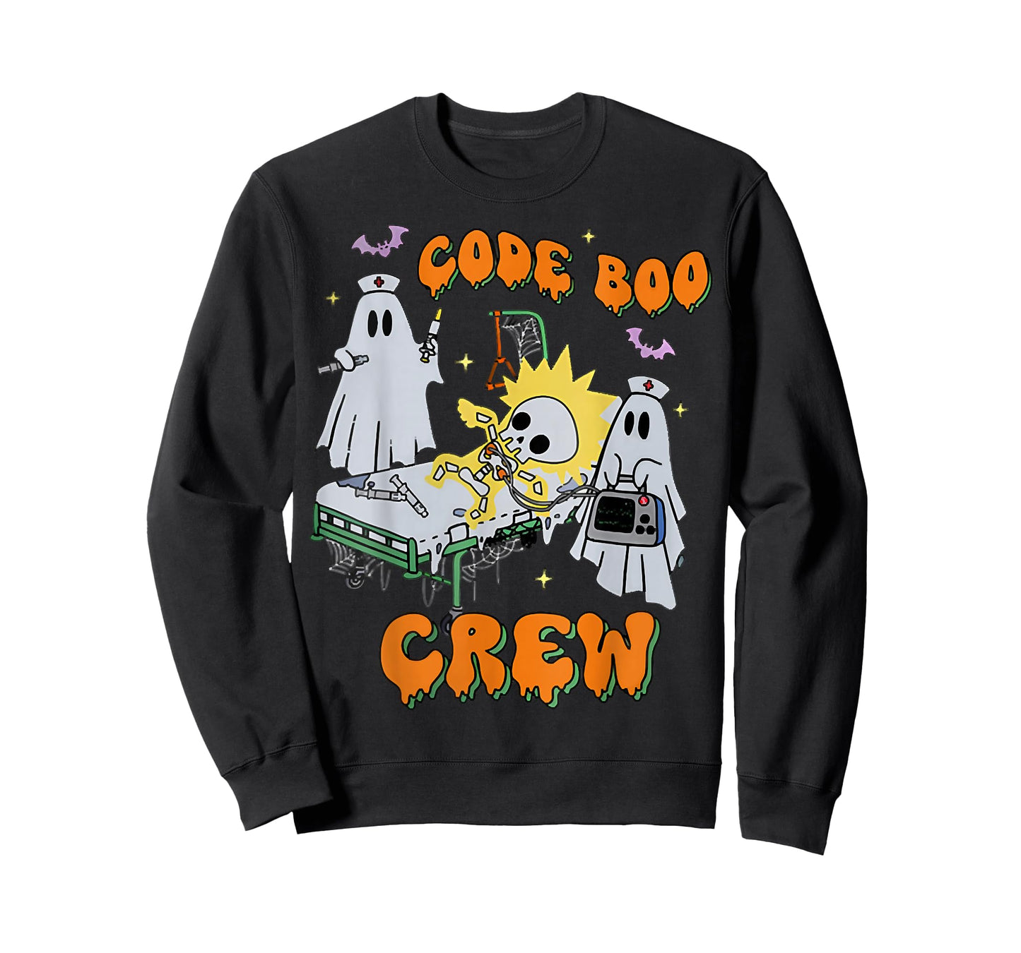 Code Boo Crew, Funny Ghost Nurse Halloween, Ghost ER Nurse T-Shirt
