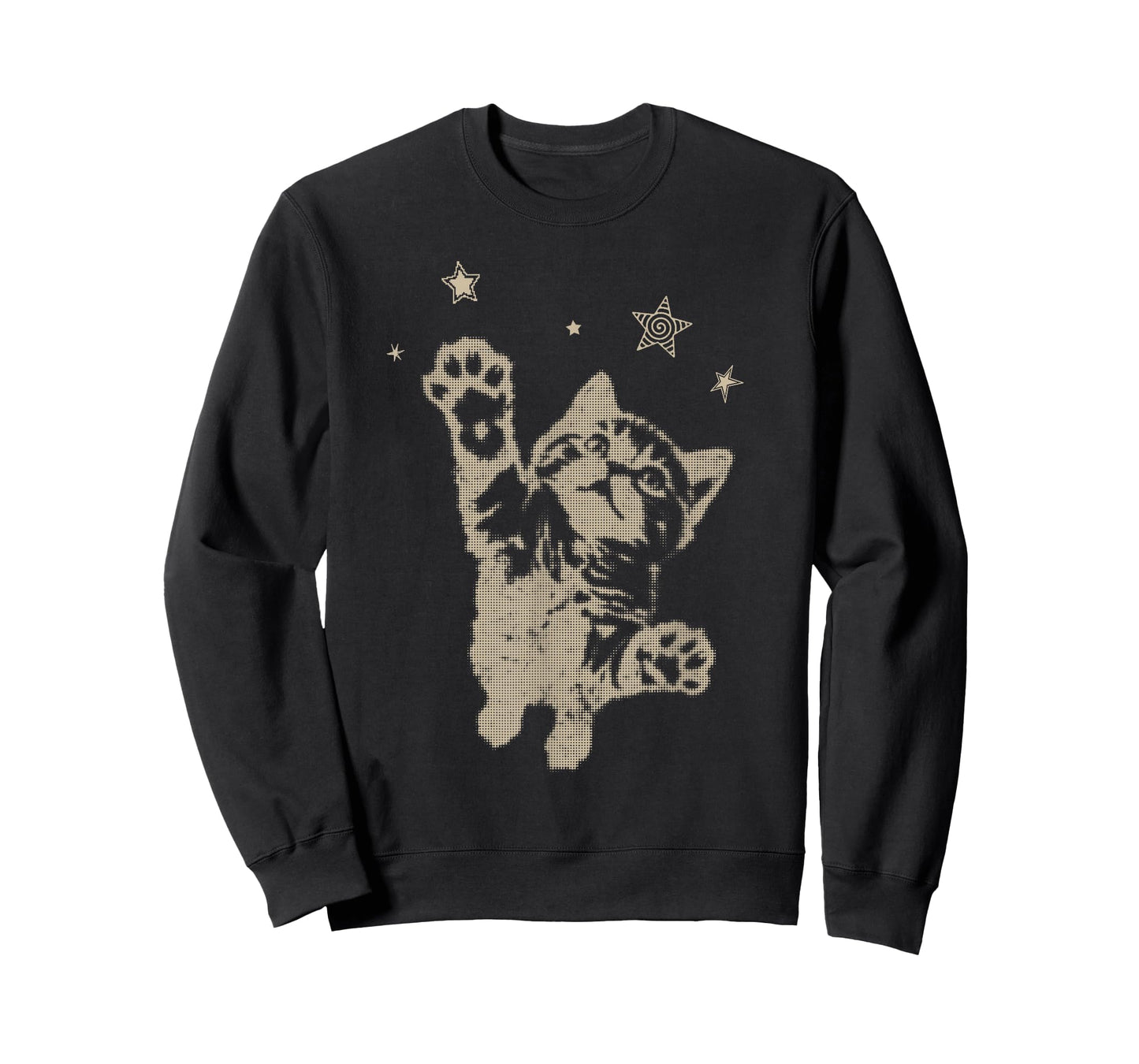 Y2K Cat Jumping Stars 90s 2000s Grunge Silly Vintage Graphic T-Shirt