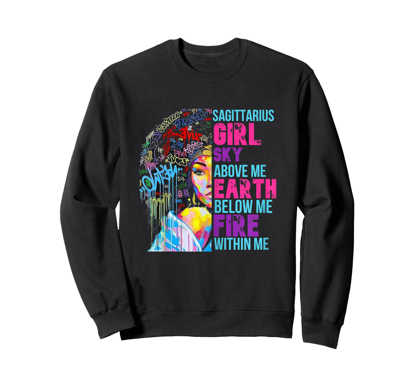 Womens Fire Within Sagittarius Girl Black Woman November Birthday T-Shirt