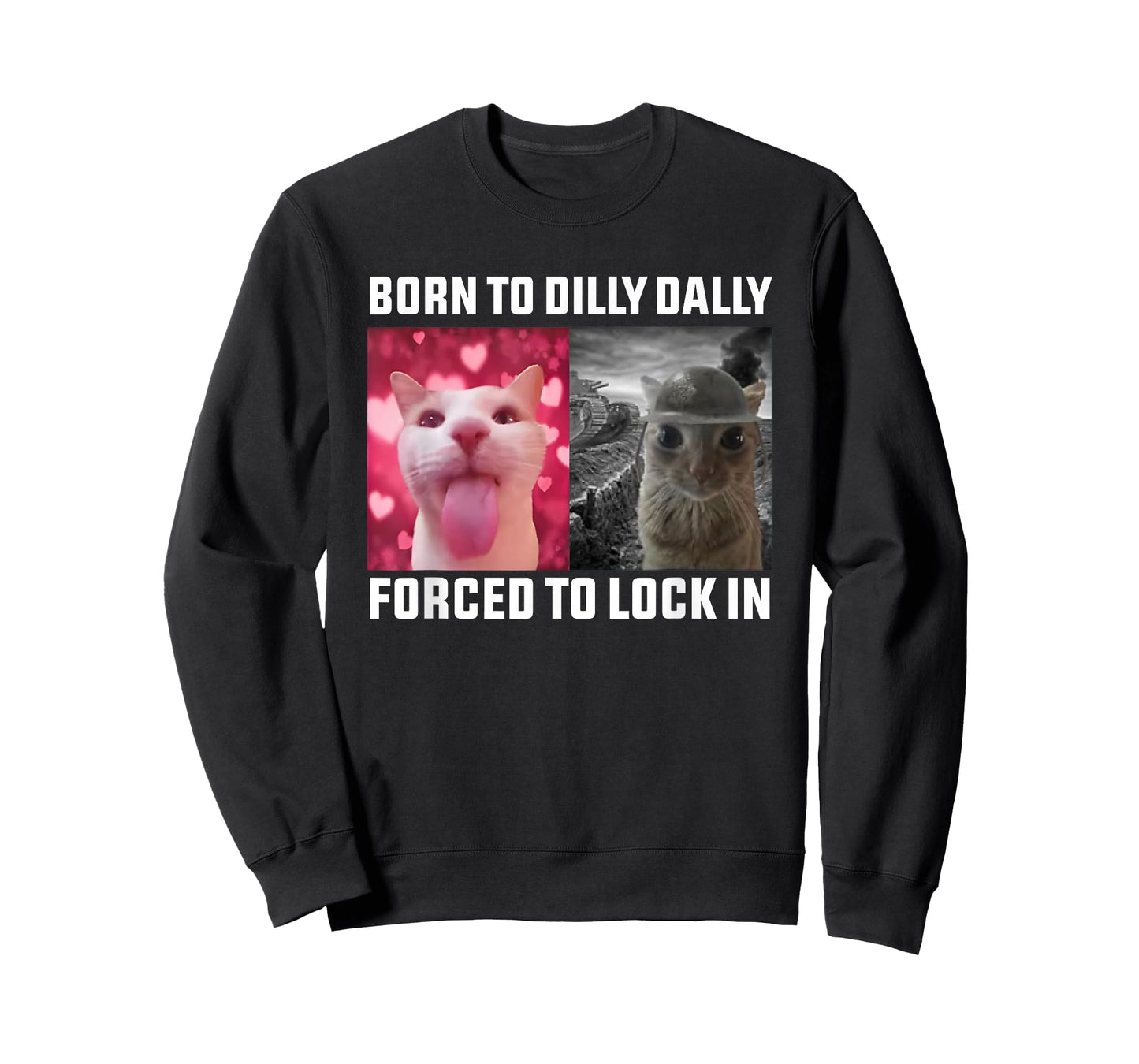 Born To Dilly Dally Forced To Lock In Cat Meme T-Shirt