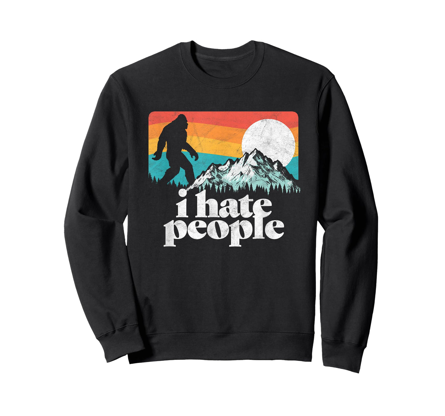 I Hate People! Funny Bigfoot Mountains Retro T-Shirt