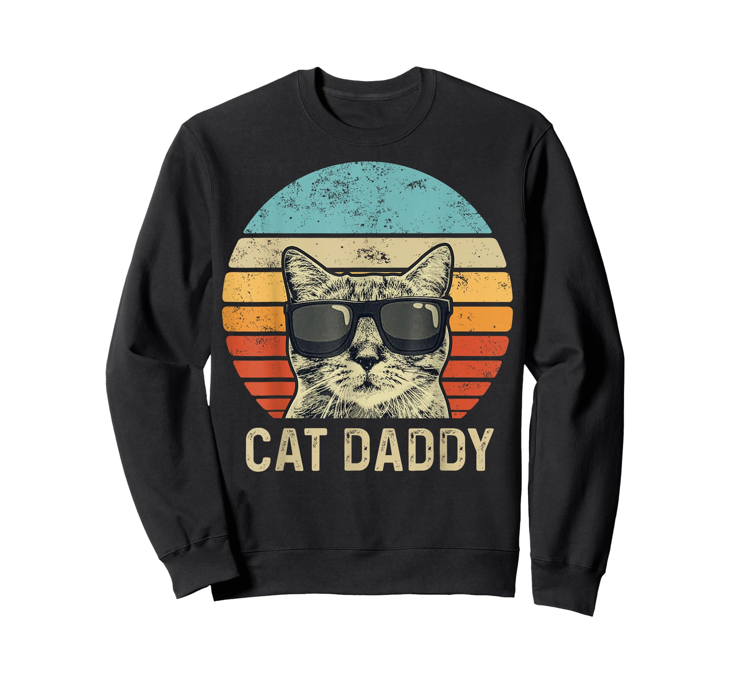 Cat Daddy Retro Cat Sunglasses Cool Cat Dad Gift Fathers Day T-Shirt