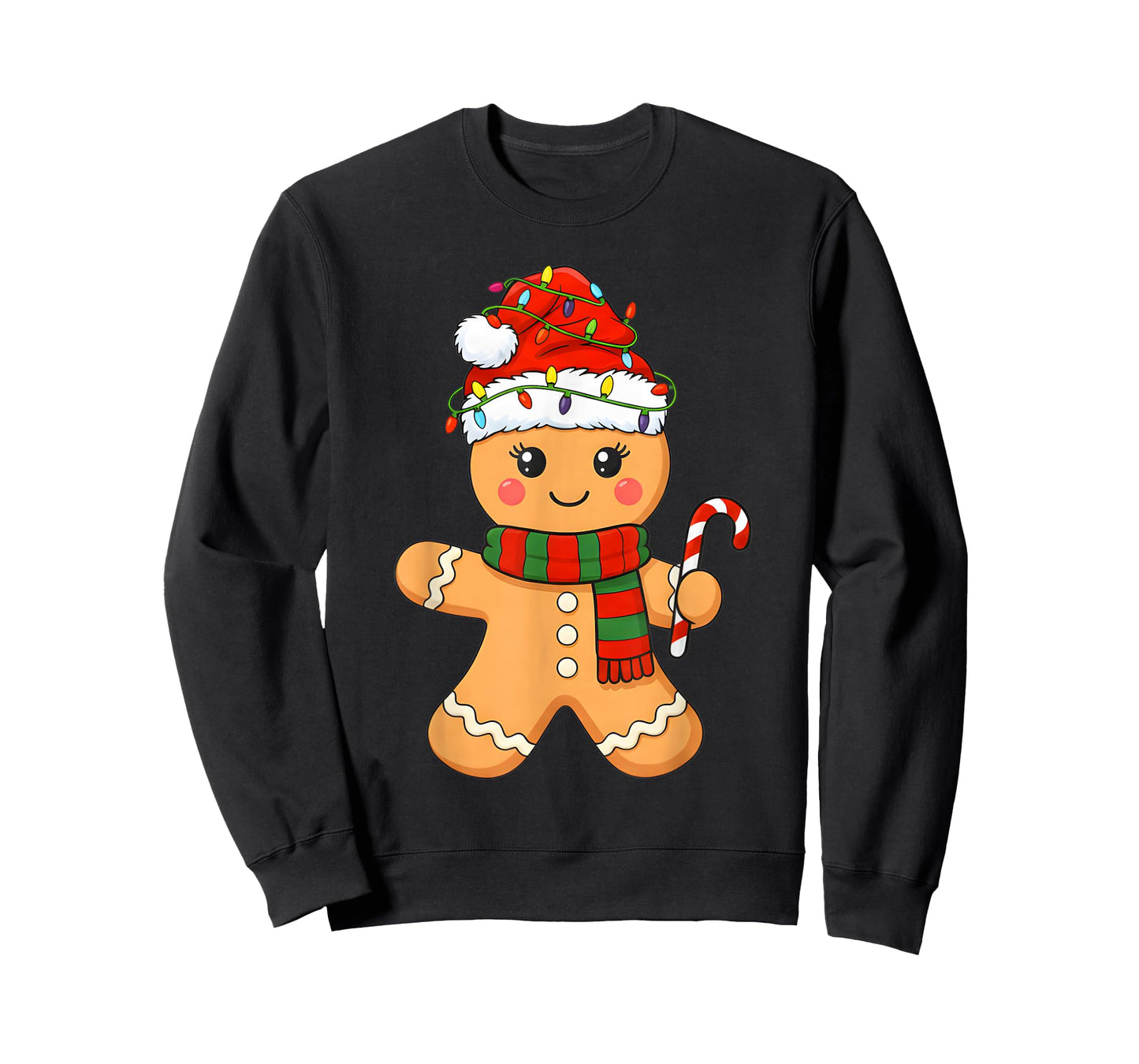 Christmas Baking Gingerbread Man Santa Lights Xmas T-Shirt