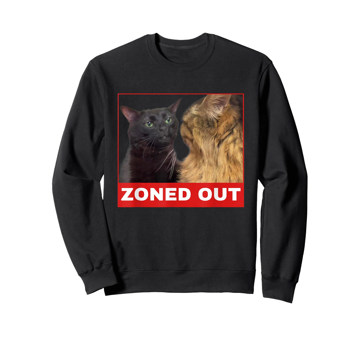 Black Cat Zoning Out , funny cat zoning meme T-Shirt for Men Women Girls Kids