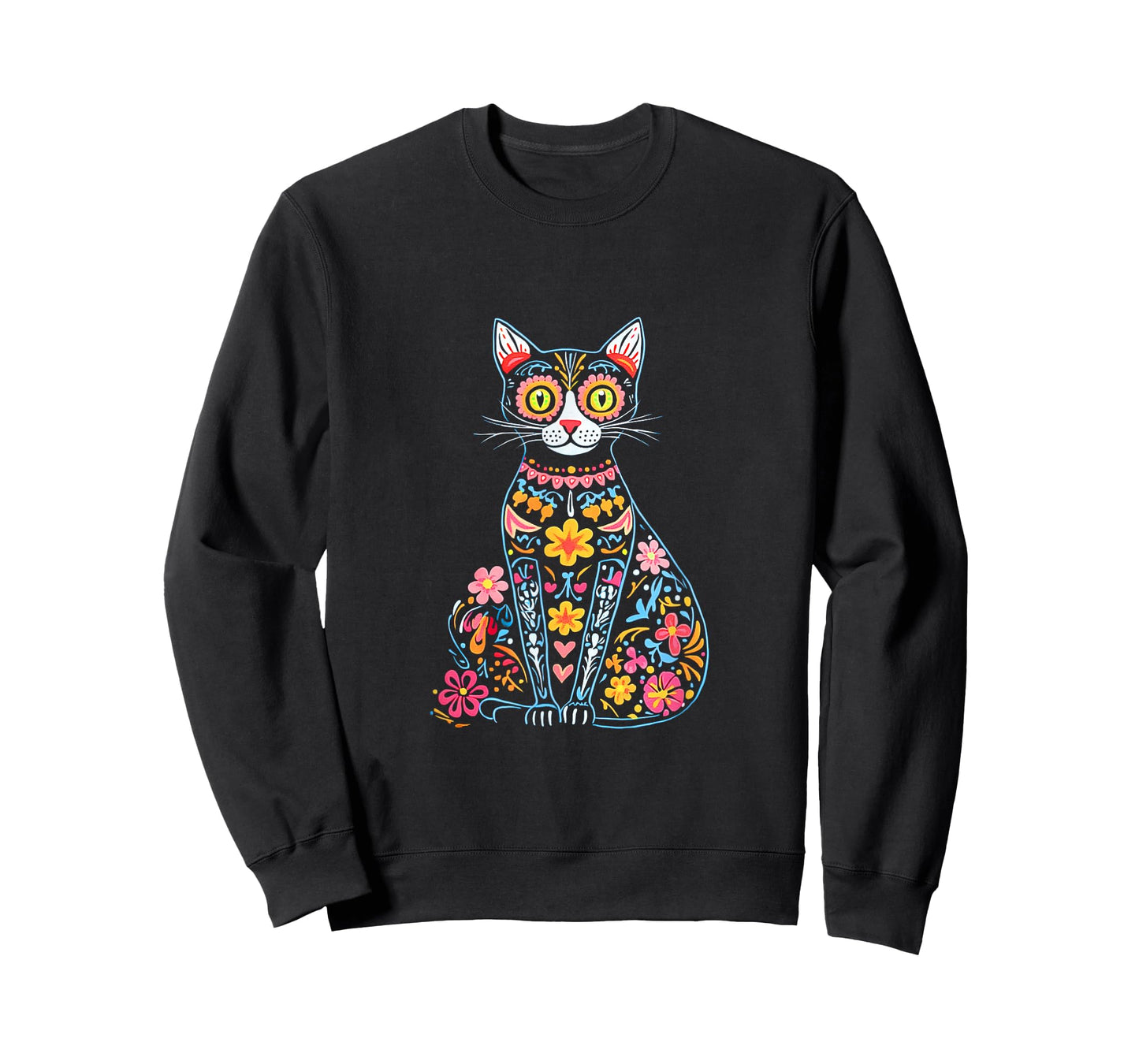 Dia de Los Muertos Cat Sugar Skull Mexican Day of Dead T-Shirt