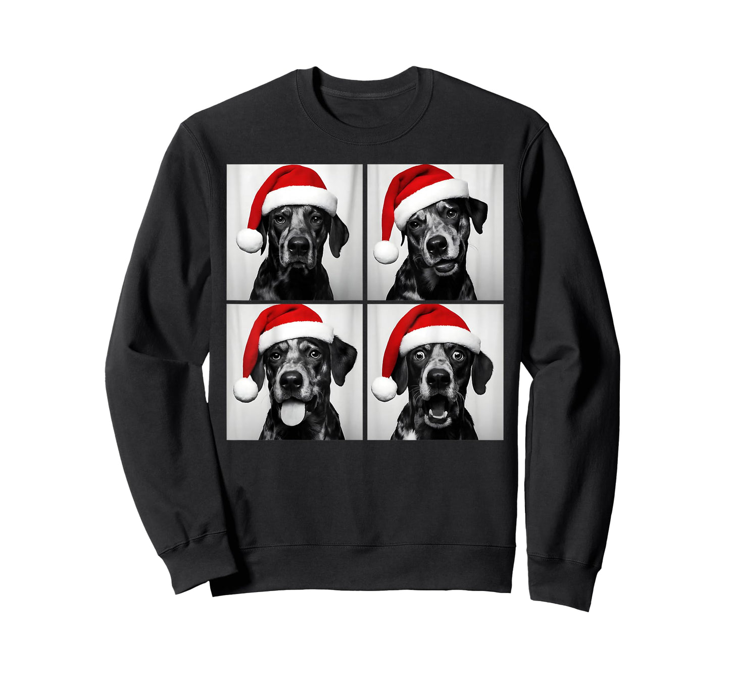 Funny Christmas Catahoula Leopard Dog Santa Photo Booth T-Shirt