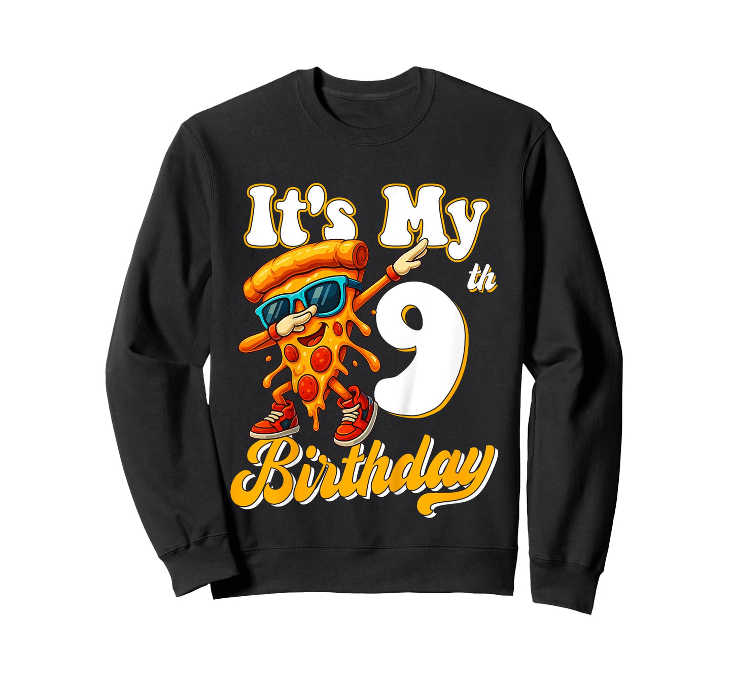 Its My 9th Birthday Dabbing Pizza Boy Girl 9 Years Old T-Shirt
