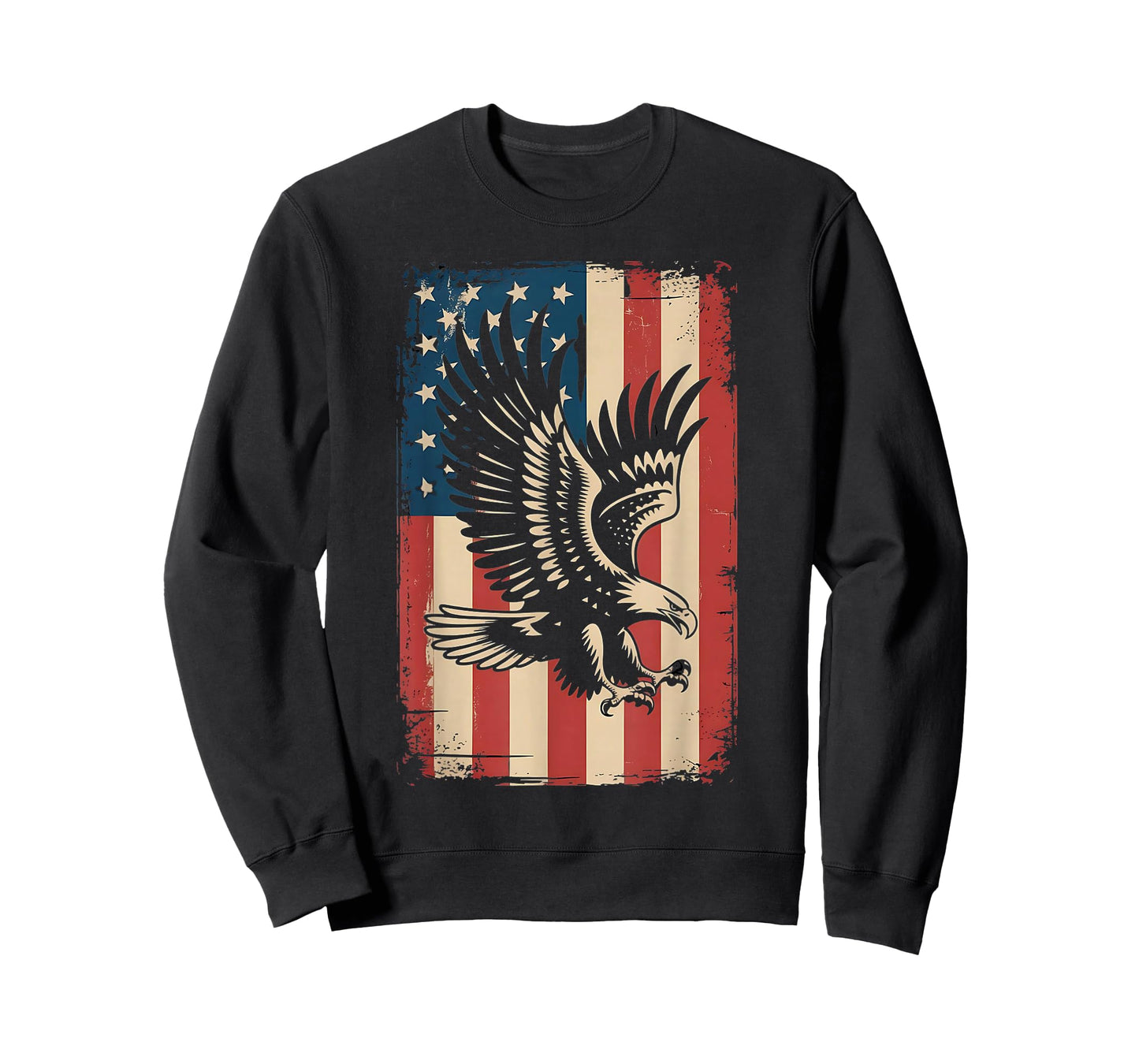 Eagle Bald 4th of July Bird Silhouette Flying Vintage USA T-Shirt