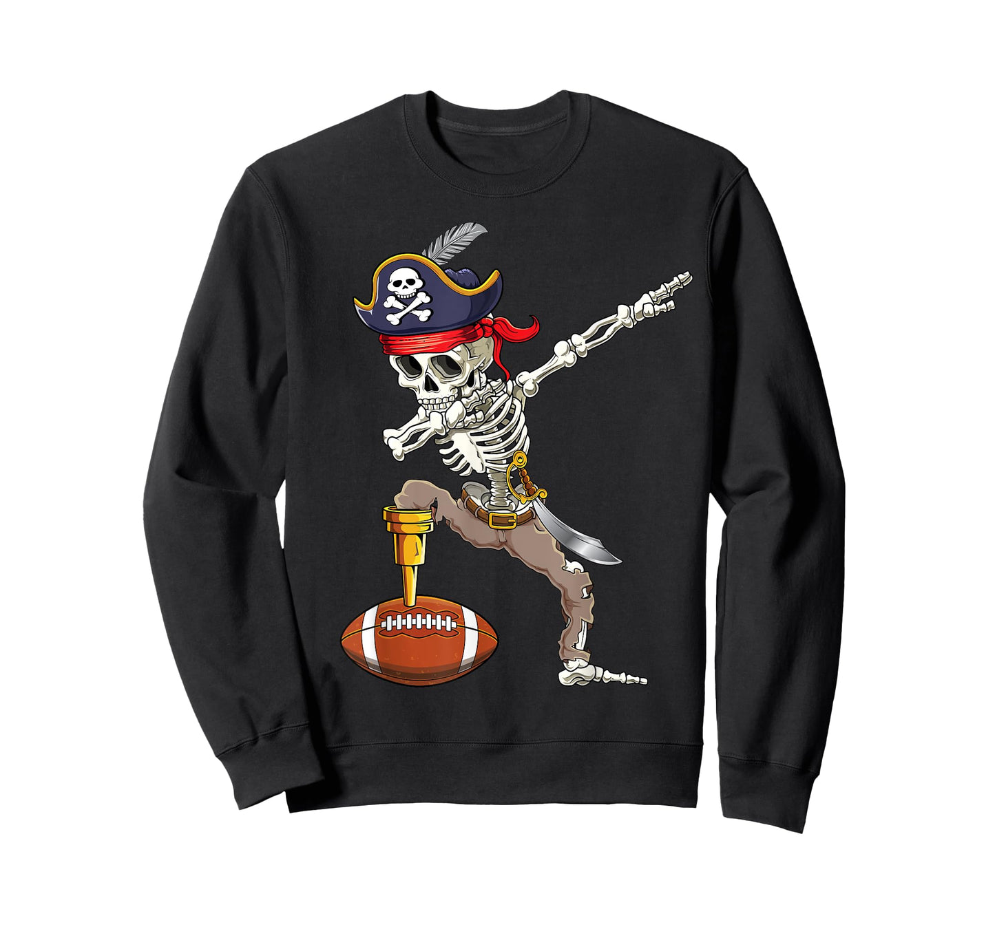 Dab Skeleton Shirt Dabbing Skeleton Pirate Football Shirt T-Shirt