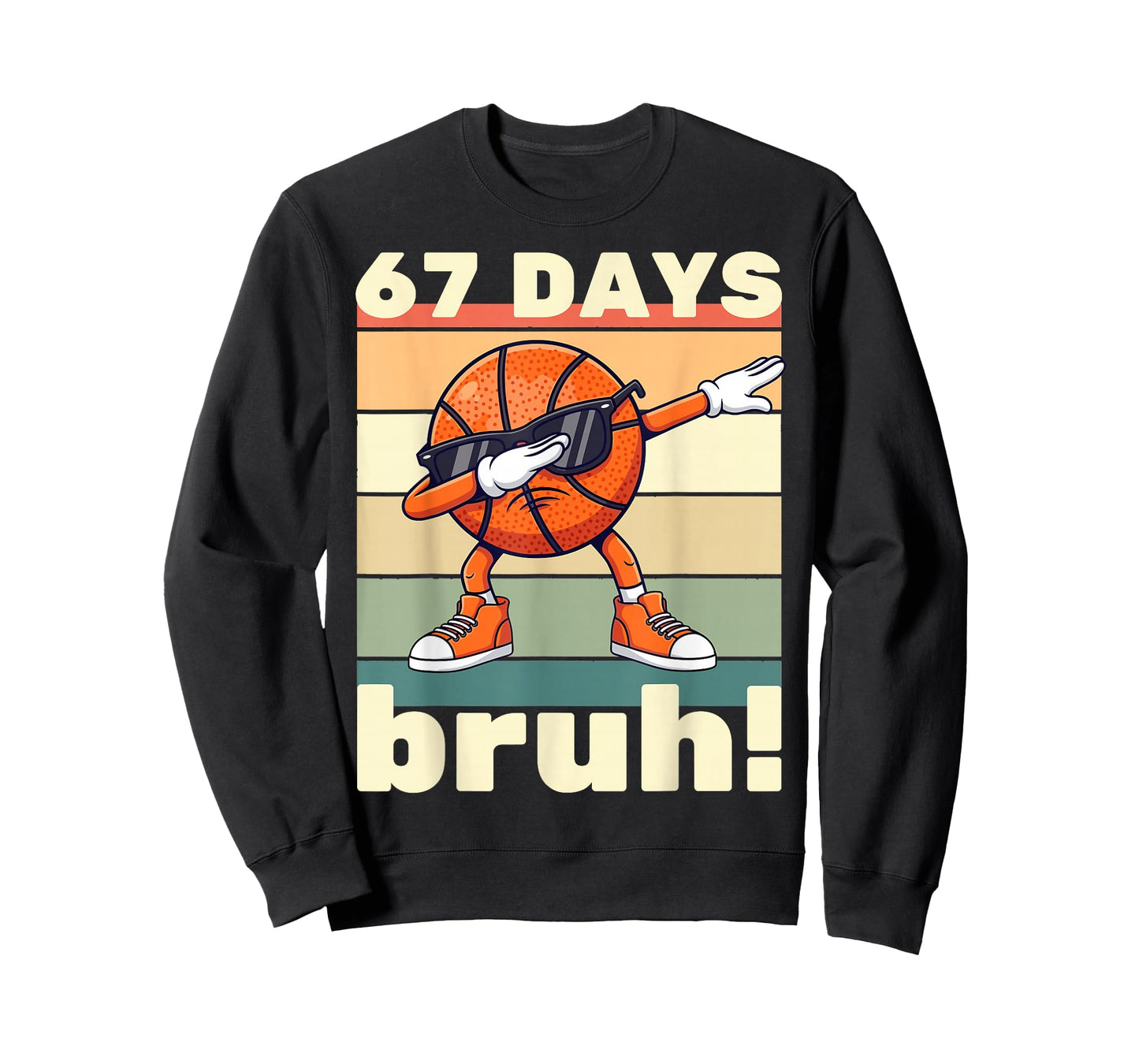 67 Days of School Funny Bruh Teacher Kids Dabbing Basketball T-Shirt