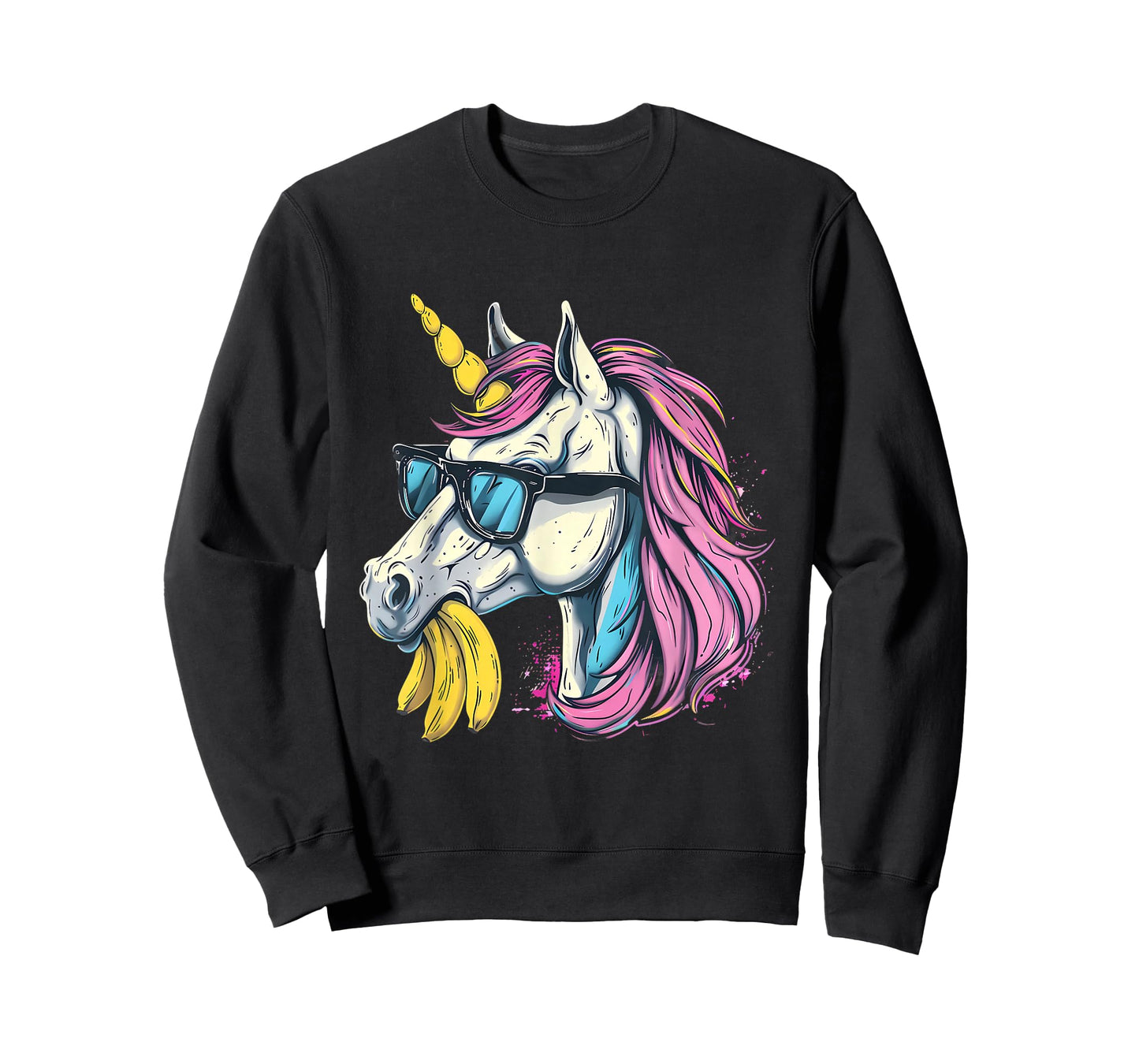 Banana Unicorn Portrait Artwork Banana Lover Bananas Fruit T-Shirt