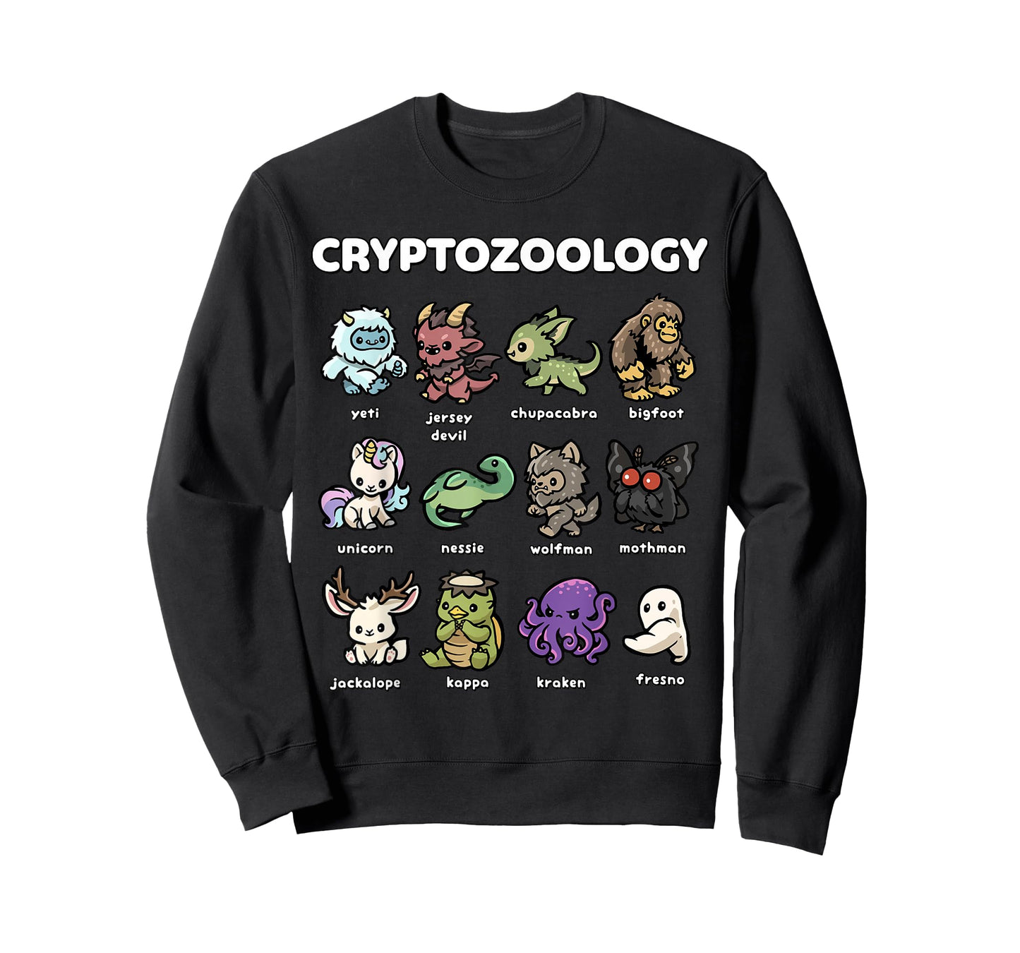 Cute Cryptozoology Creatures Kawaii Mythical Beasts T-Shirt