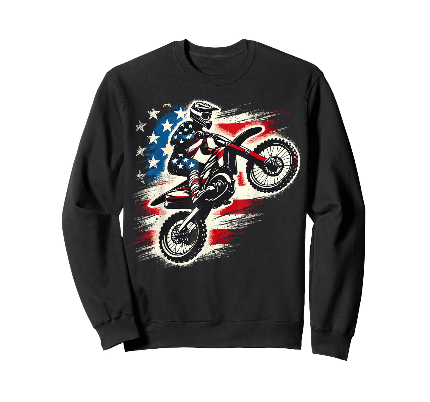 Dirt Bike American Flag 4th of July Motocross T-Shirt