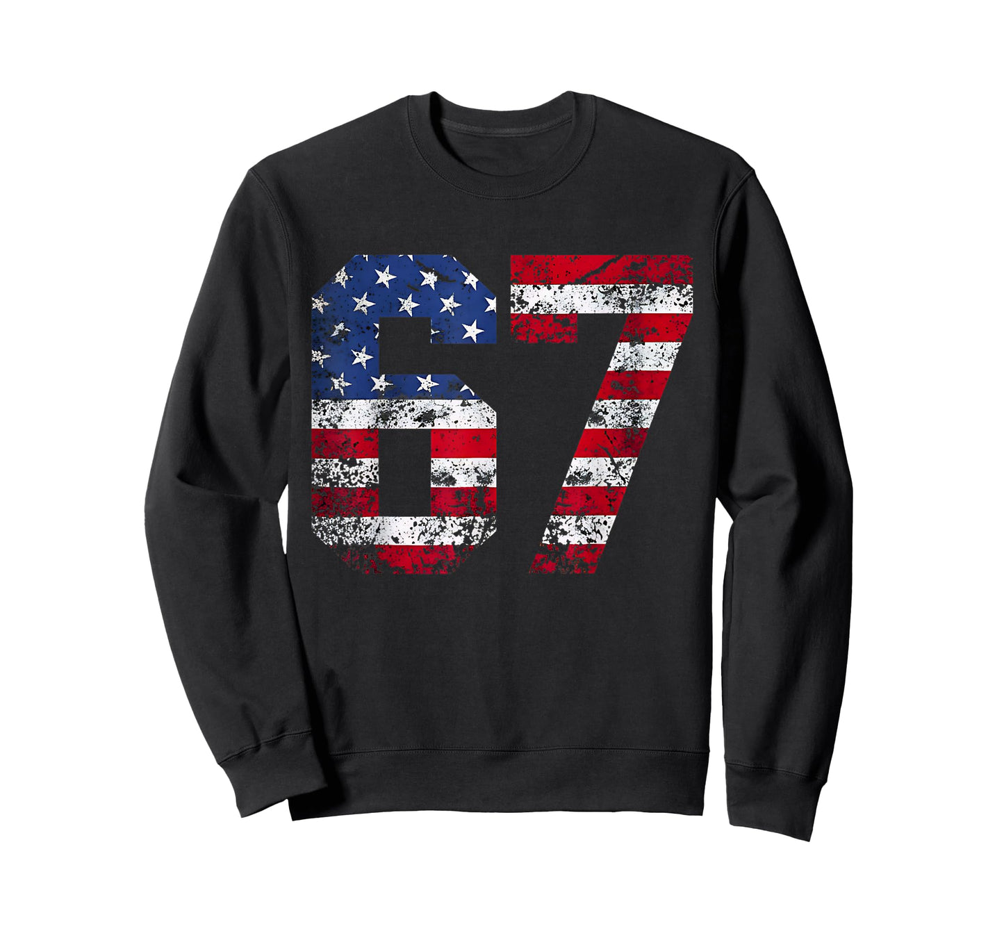 67 American Flag Meme Funny Six Seven Gen Alpha Slang T-Shirt