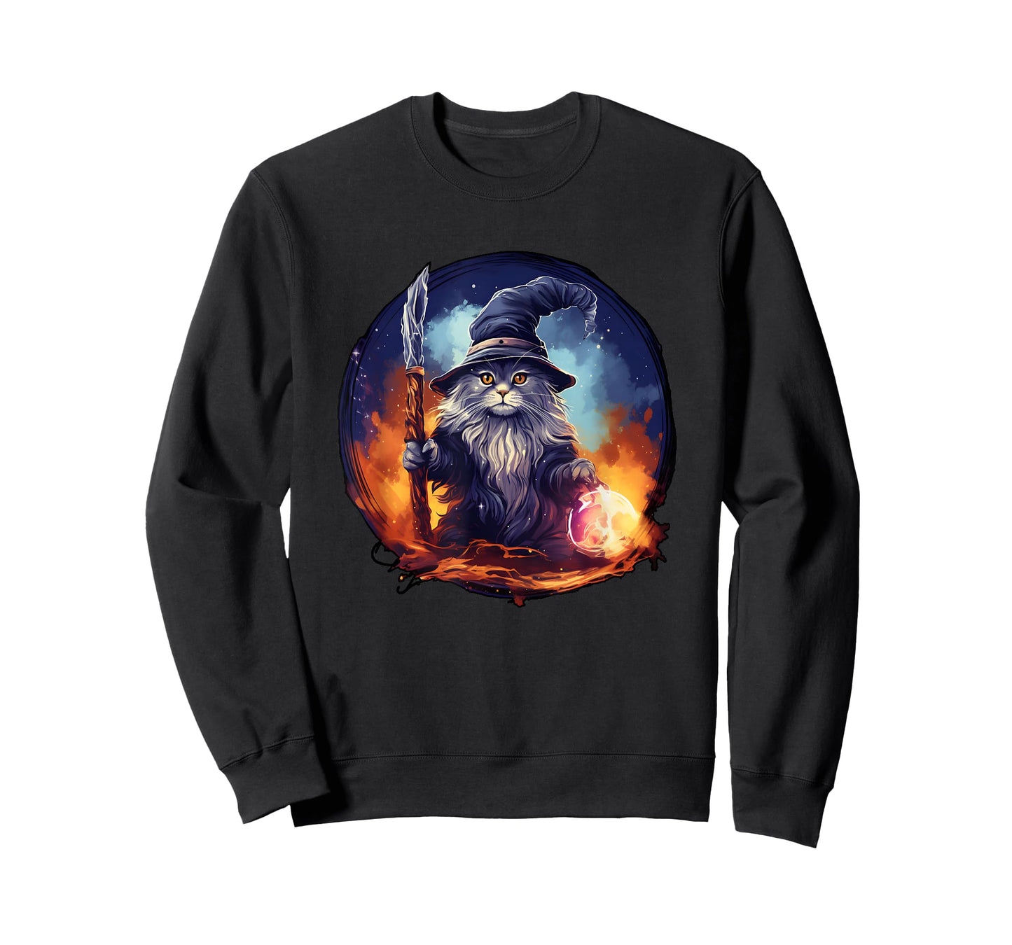Magical Feline Sorcerer: Enchanting Wizard Cat T-Shirt