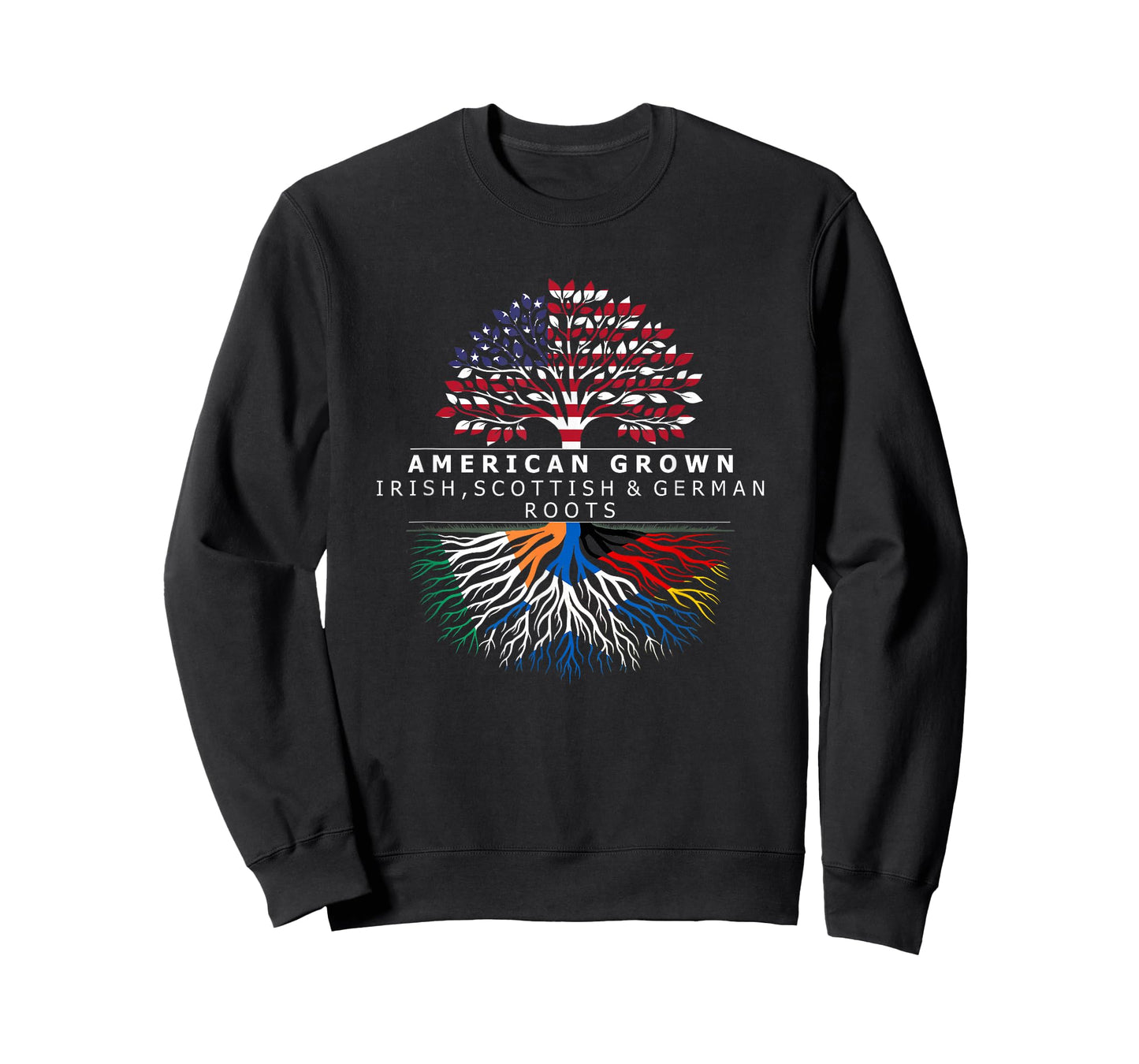 American Grown Flag Heritage Irish Scottish German Roots T-Shirt
