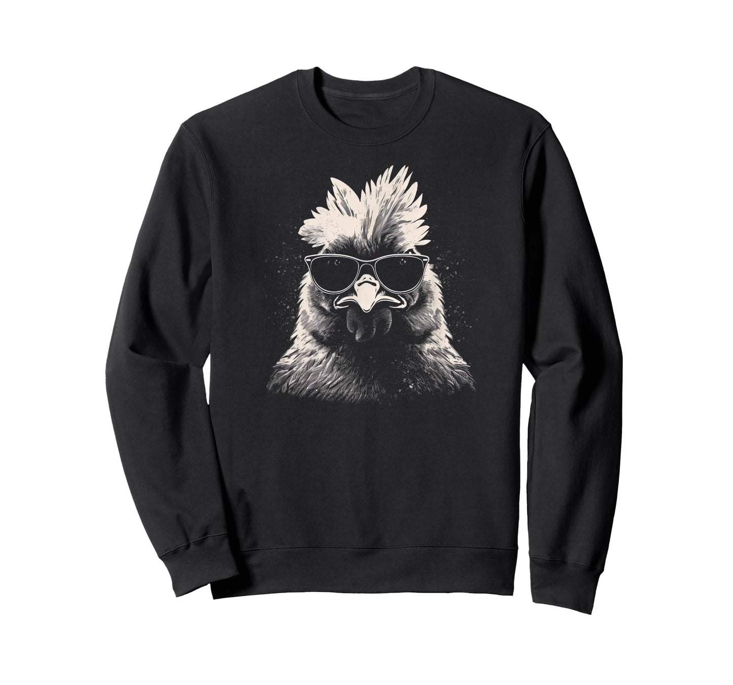 Cool Chicken With Sunglasses Sketch Punk Stencil Rooster T-Shirt