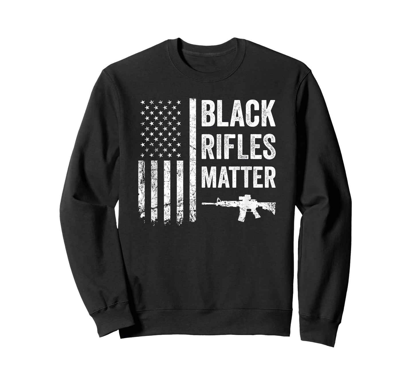 Black Rifles Matter - Funny Pro Gun Rights American Flag T-Shirt