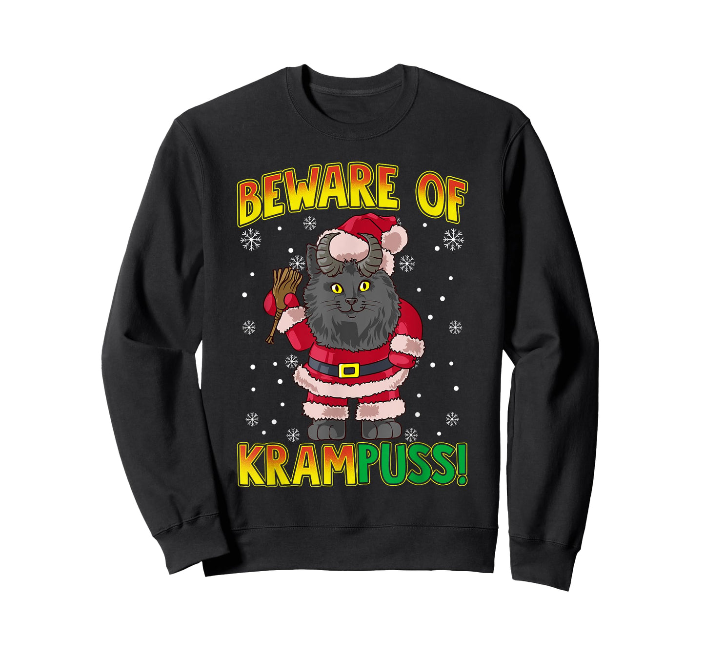 Beware of Krampuss | Cat Krampus Christmas Krampus Pun Men Women T-Shirt