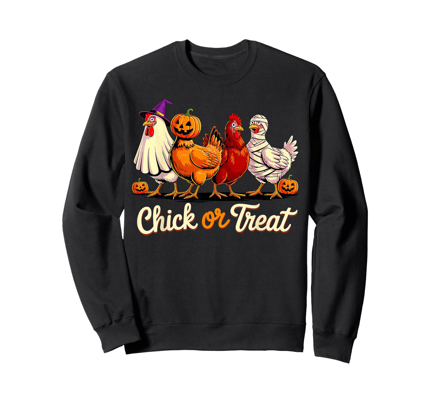 Chick Or Treat Halloween Witch Spooky Chicken Funny Farmer T-Shirt