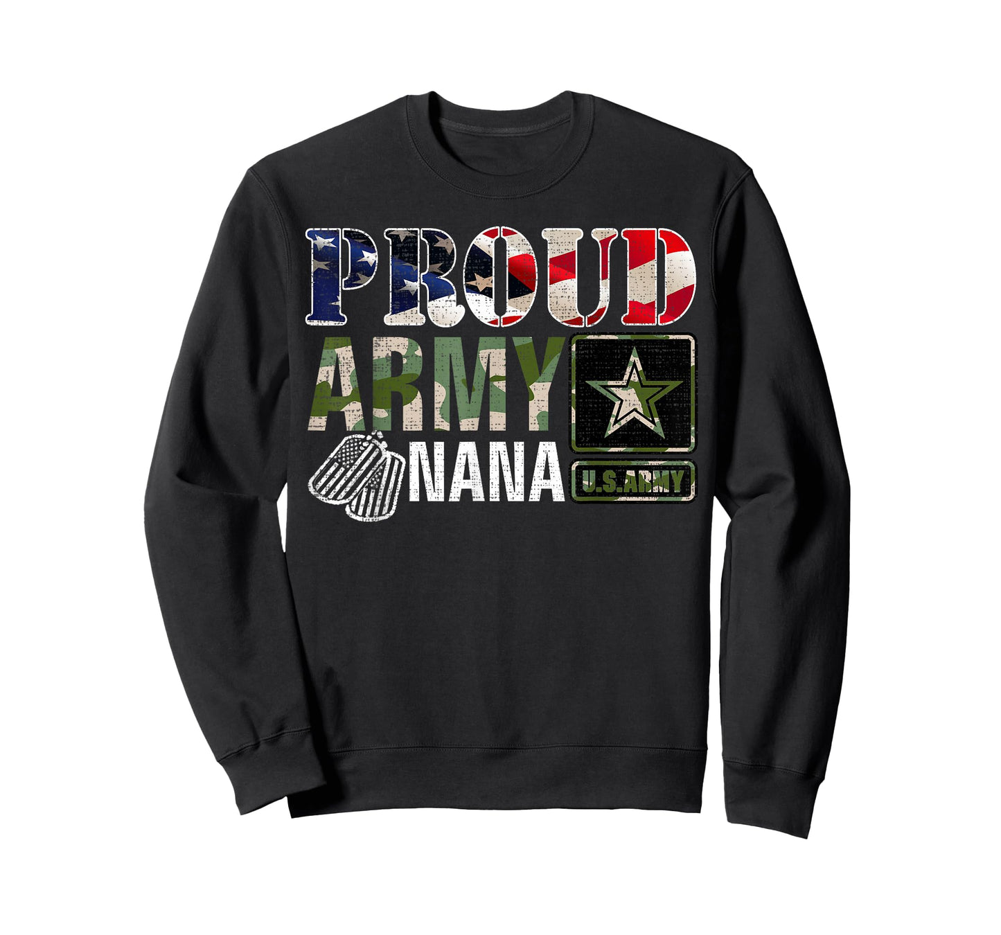 Vintage Proud Army Nana Camo With American Flag Gift T-Shirt