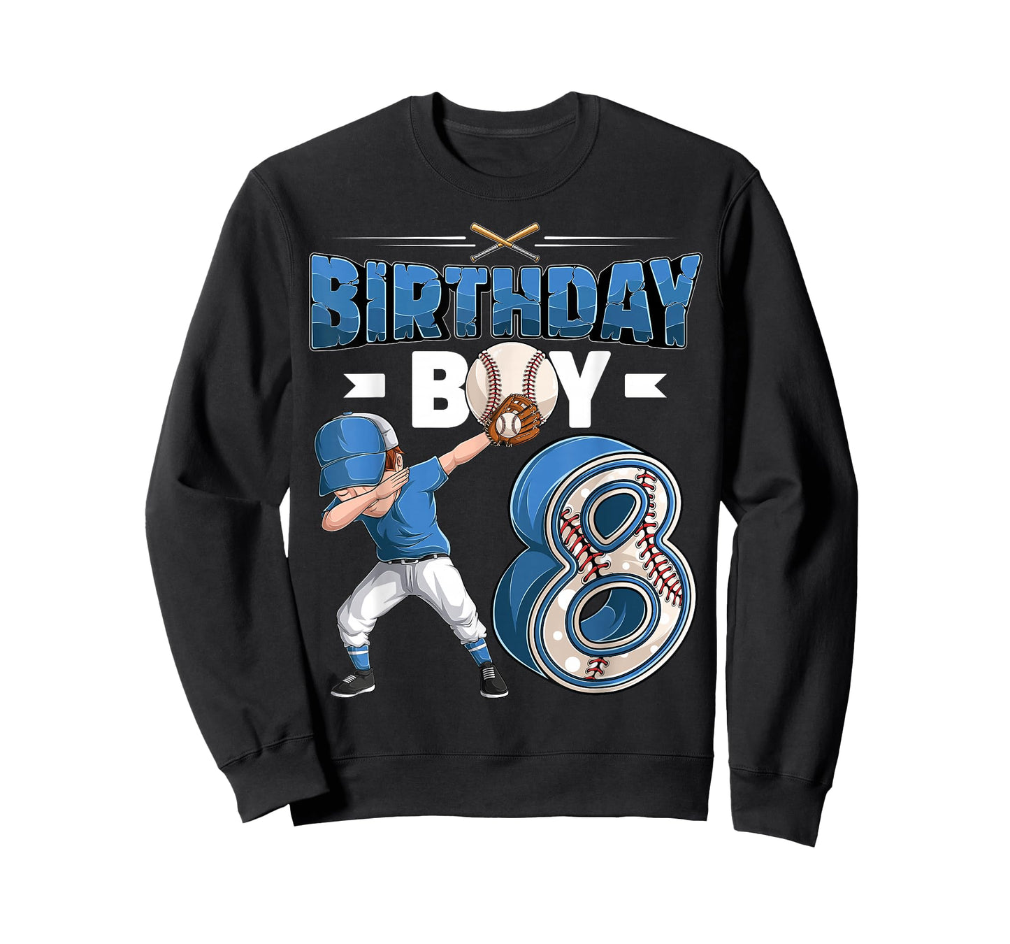 Dabbing boy 8 Year Old Baseball Player 8th Birthday Party T-Shirt