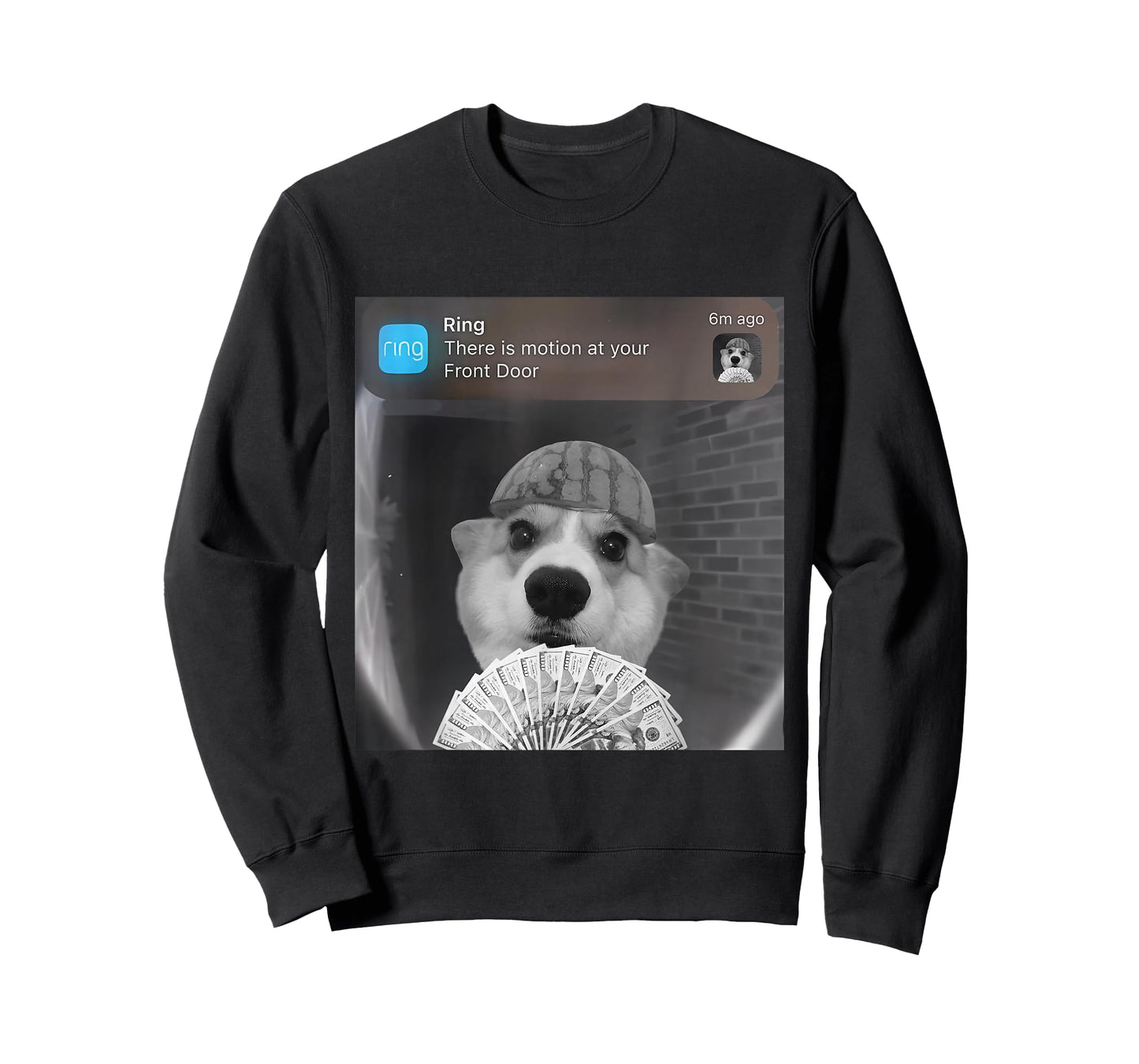 Ring There is Motion at Your Front Door Funny Meme Cute Dog T-Shirt