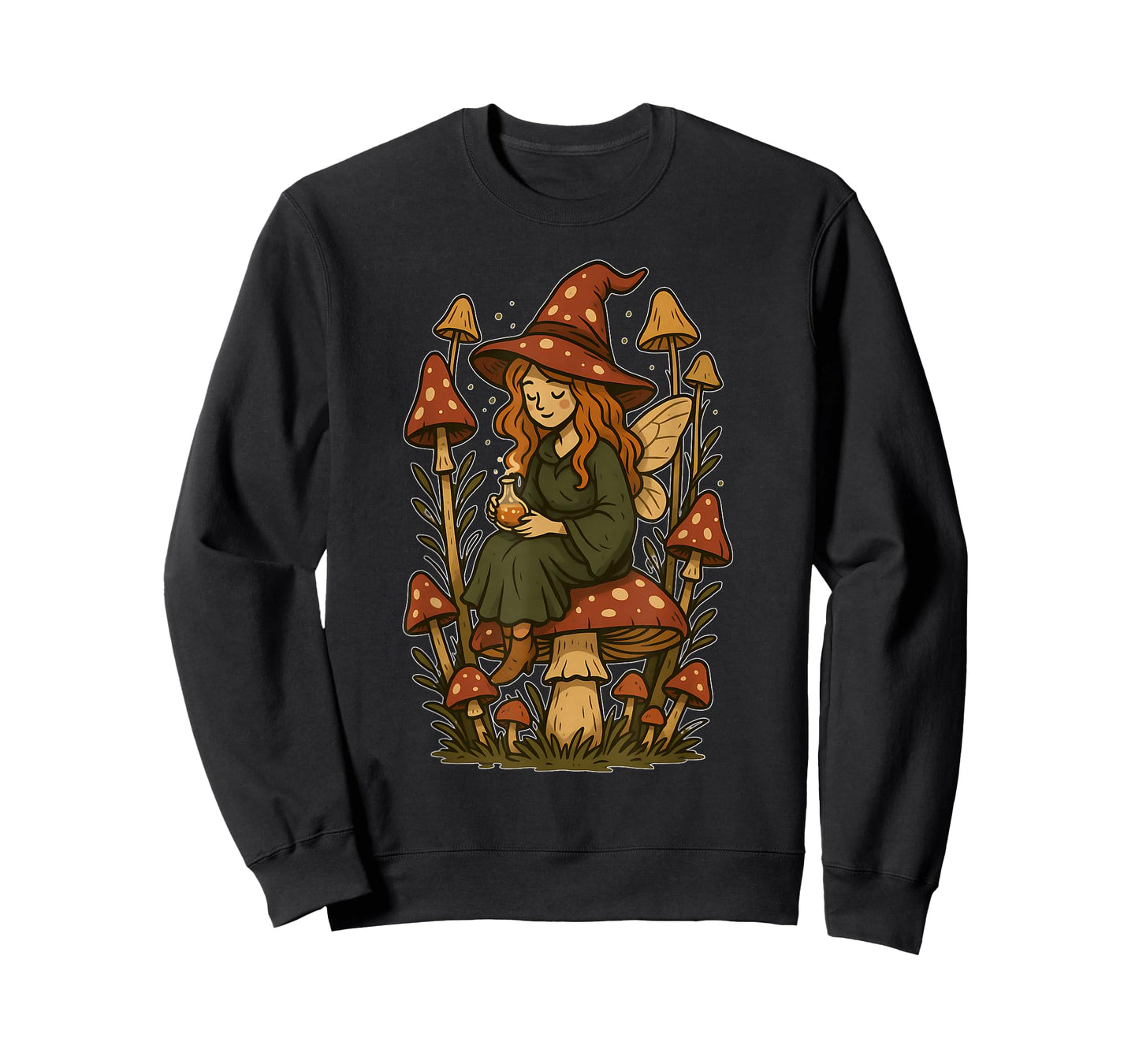 Forest Witch Fairy on Mushroom T-Shirt