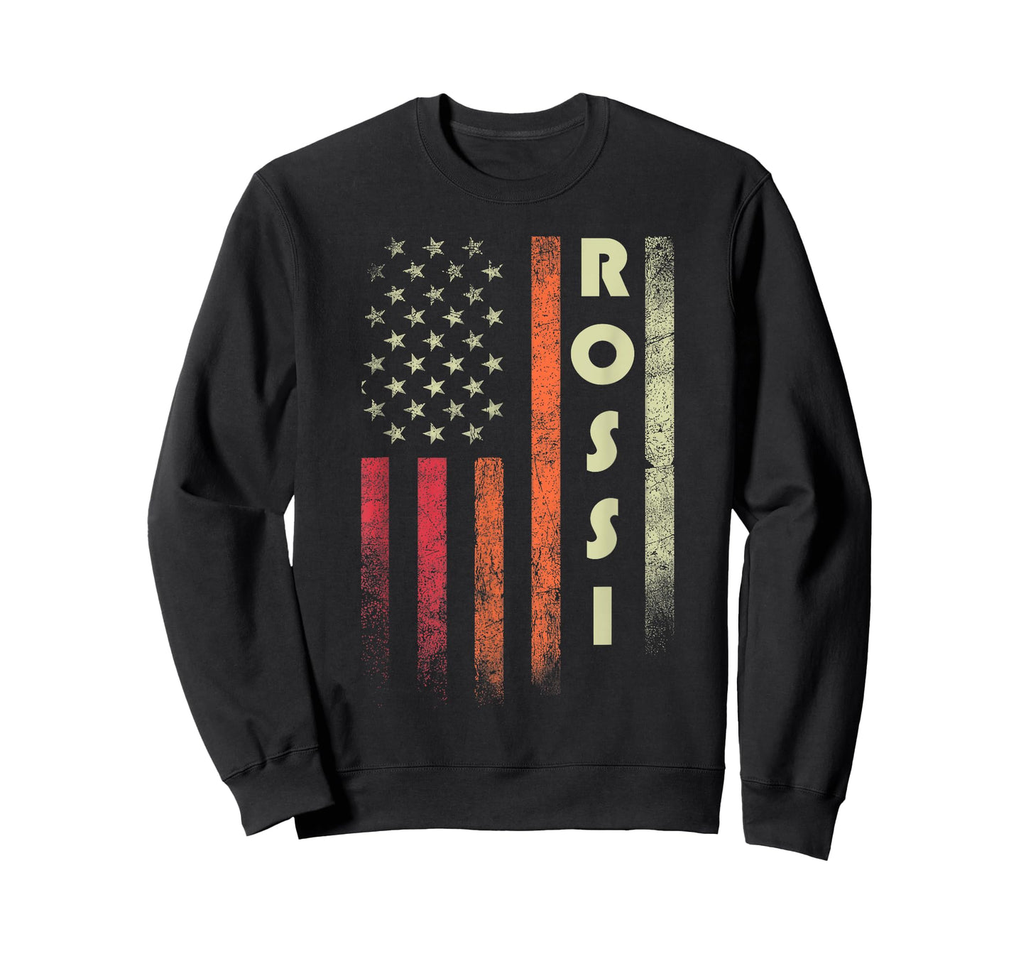 ROSSI Surname Funny Retro Vintage Birthday American Flag T-Shirt