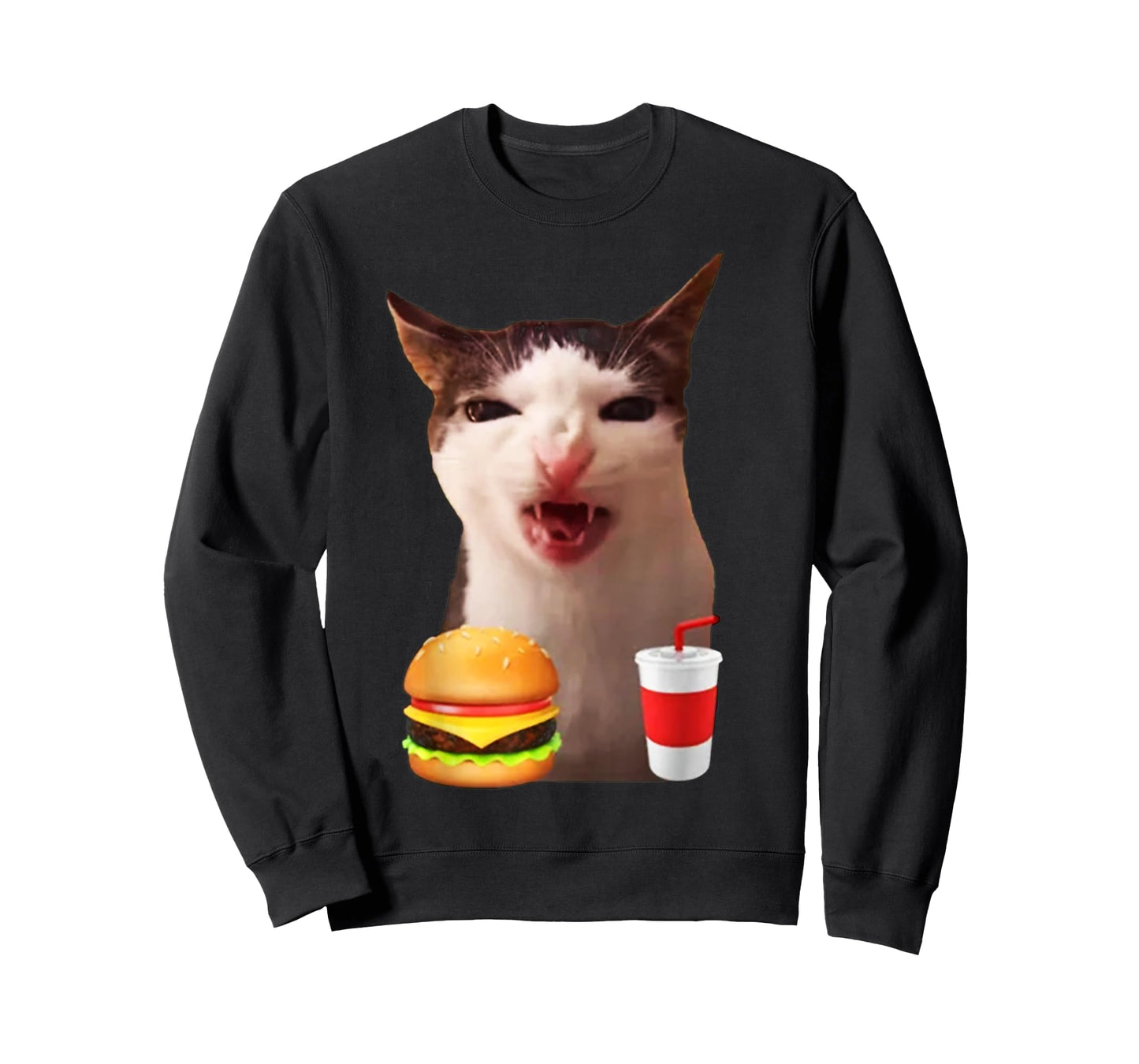 Cat Crunching Food Meme T-Shirt