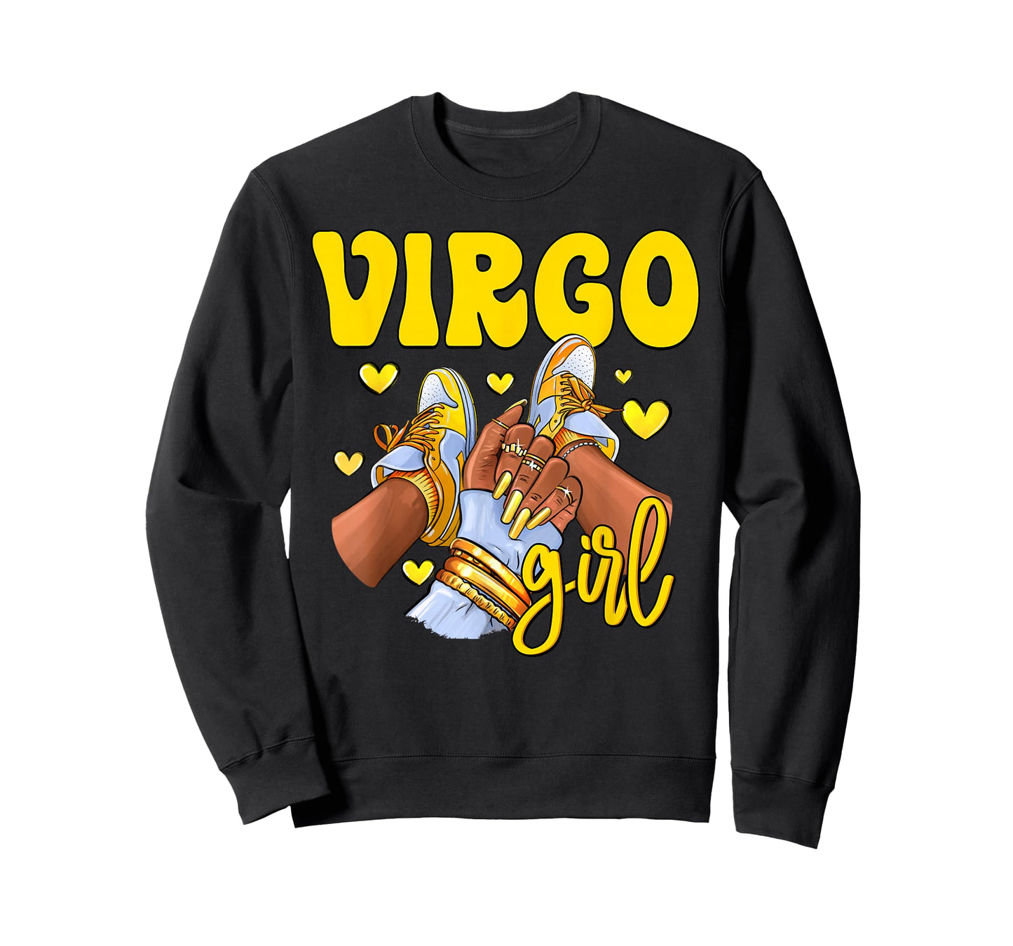 Virgo Girl Shoes Sneakers Zodiac Sign Black Women T-Shirt