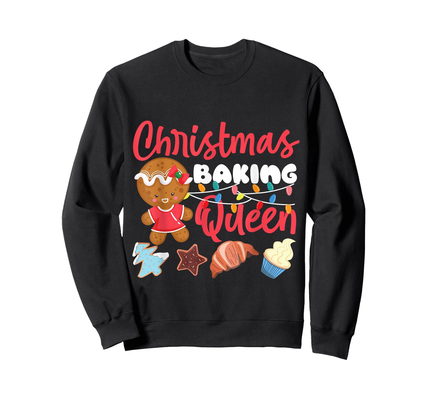 Bake Baking Christmas Gingerbread Man Queen Christmas Baking T-Shirt