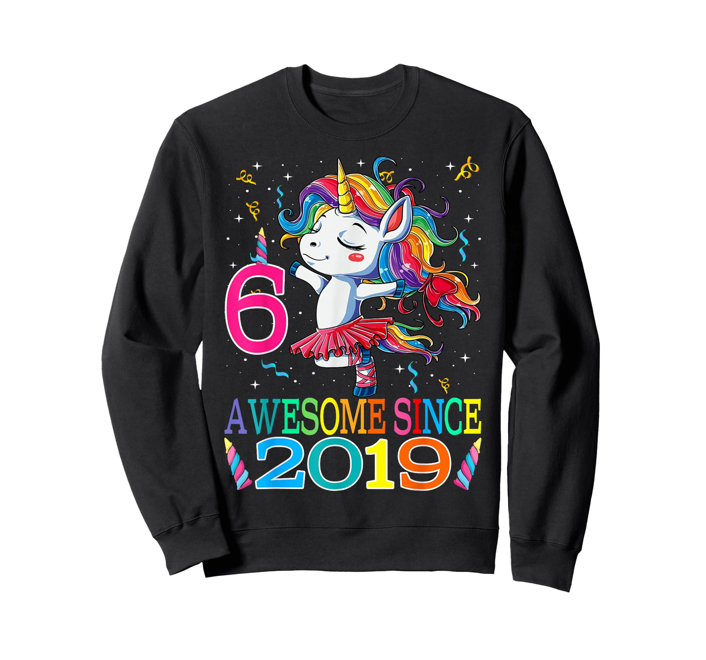 Dancing Unicorn 6 Year Old 6th Birthday Girl Unicorn Party T-Shirt