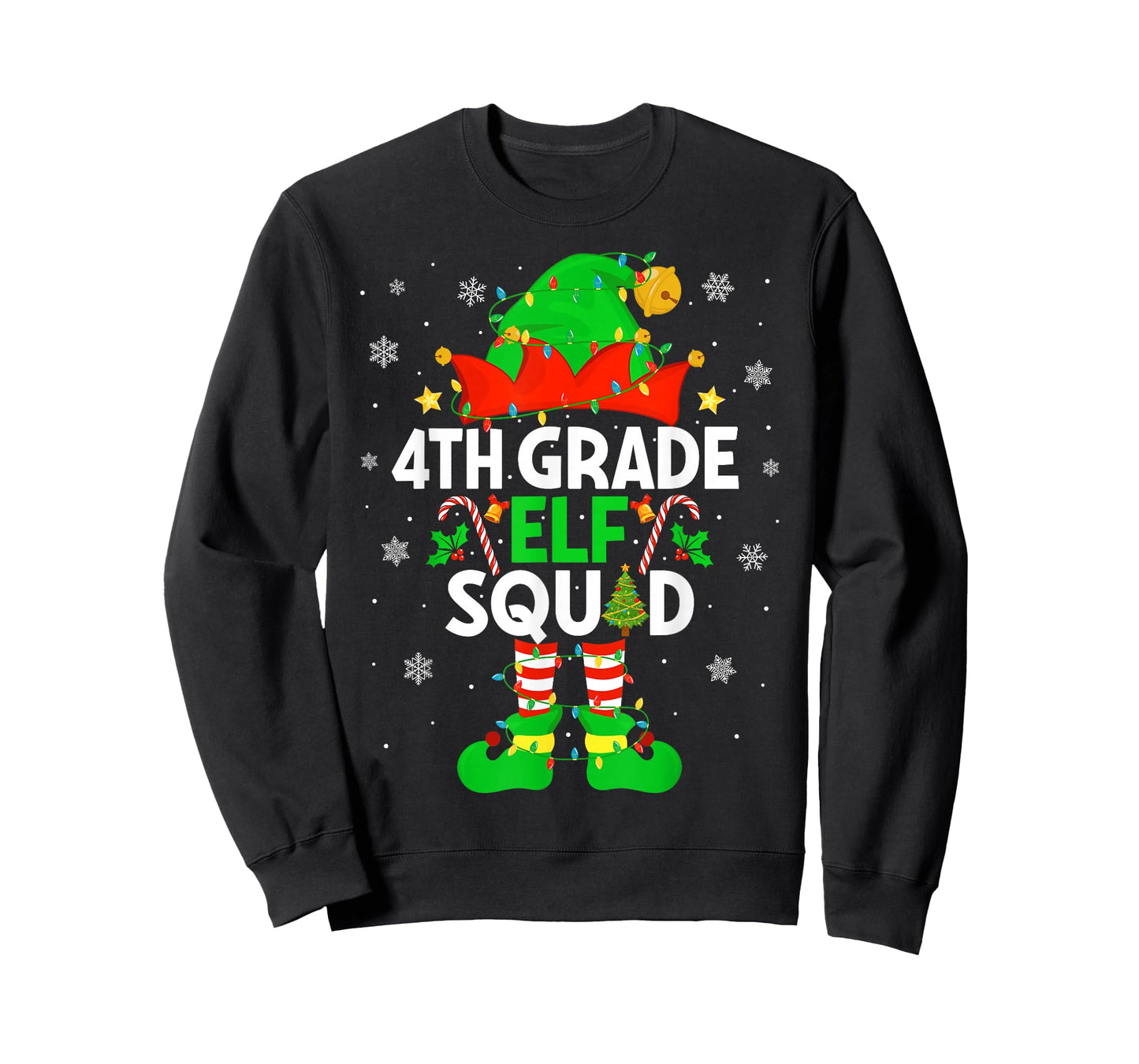 4th Grade Elf Squad Christmas Fourth Grade Christmas Teacher T-Shirt