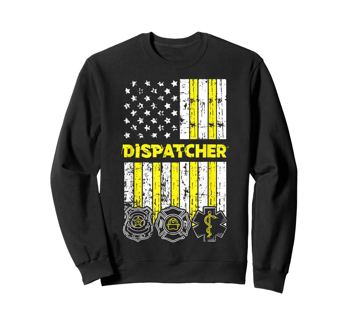 American Flag 911 Operator Dispatch-er Police Fire EMS Gift Women Kids Men T-Shirt