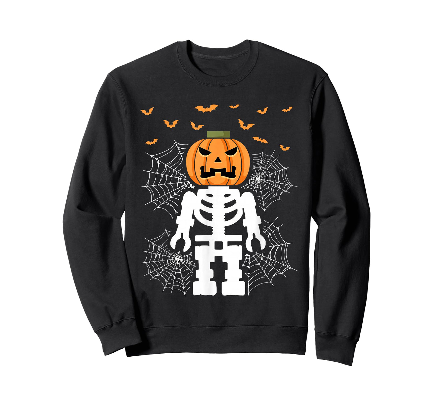Halloween Skeleton Pumpkin Master Builder Blocks Building T-Shirt