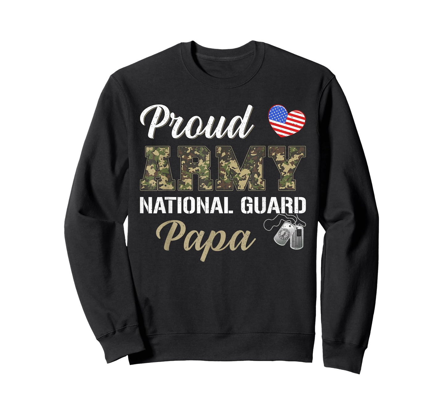 Retro Proud Army National Guard Papa Military Pride Costume T-Shirt