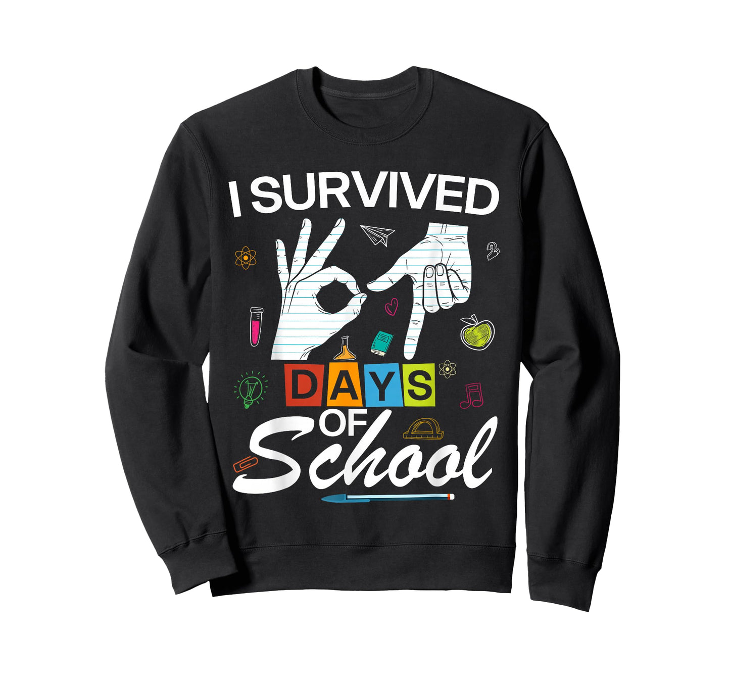 I Survived 6 7 Days of School with Hands Funny Meme 67 T-Shirt