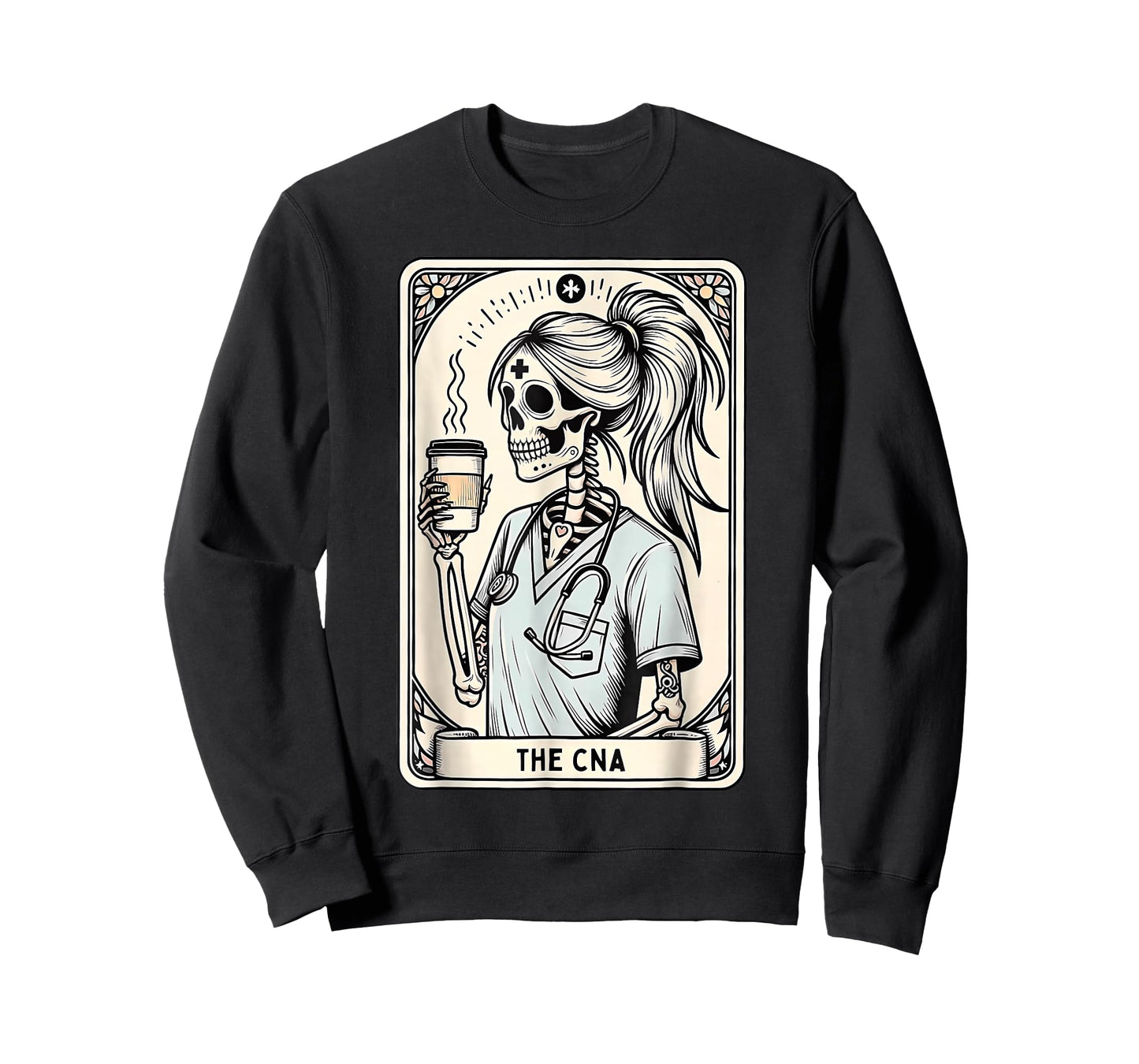 Certified Nurse Assistant Tarot Card Skeleton CNA Halloween T-Shirt
