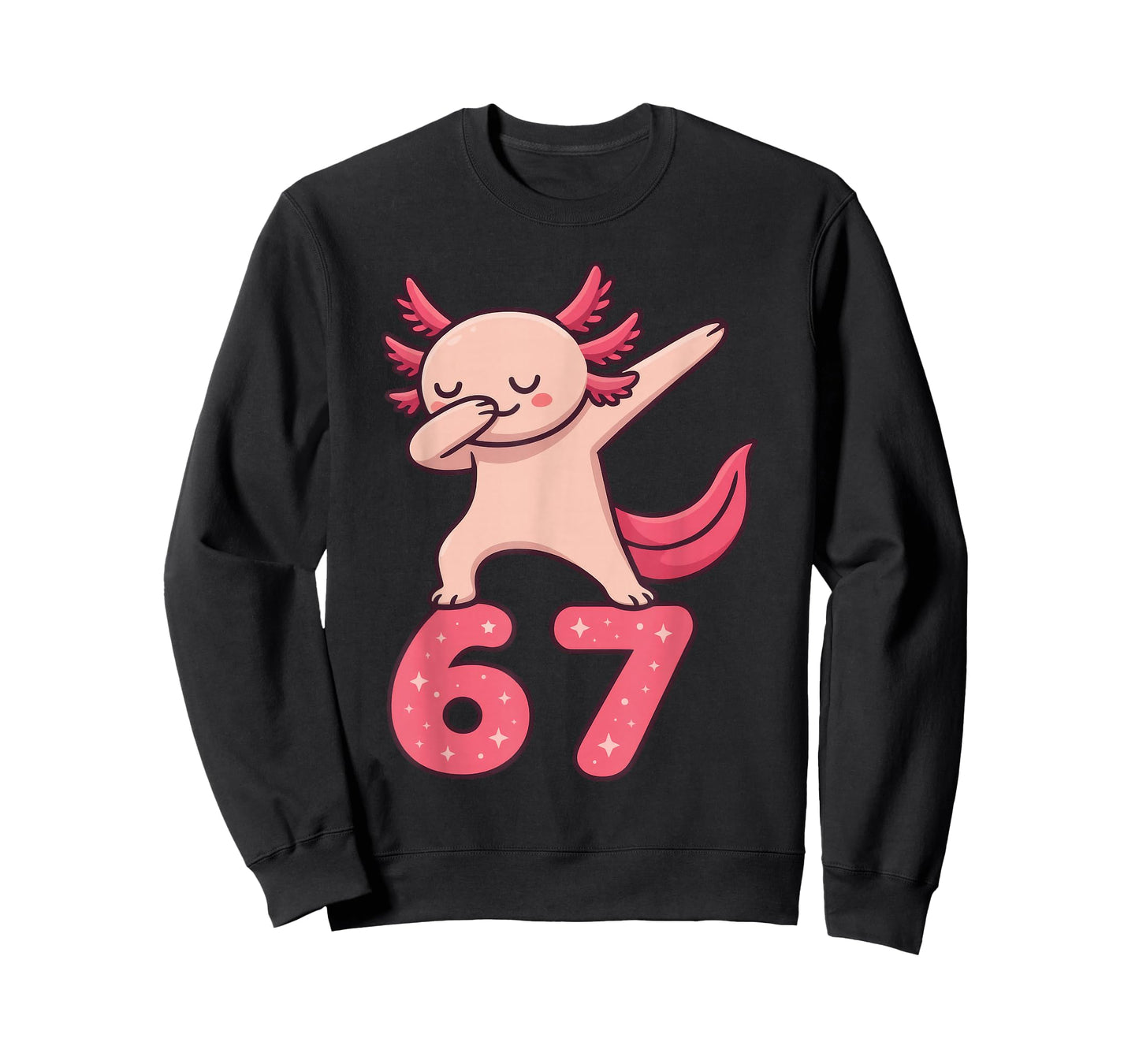 Axolotl Dabbing 67 Meme Six Seven Funny Gen Alpha T-Shirt