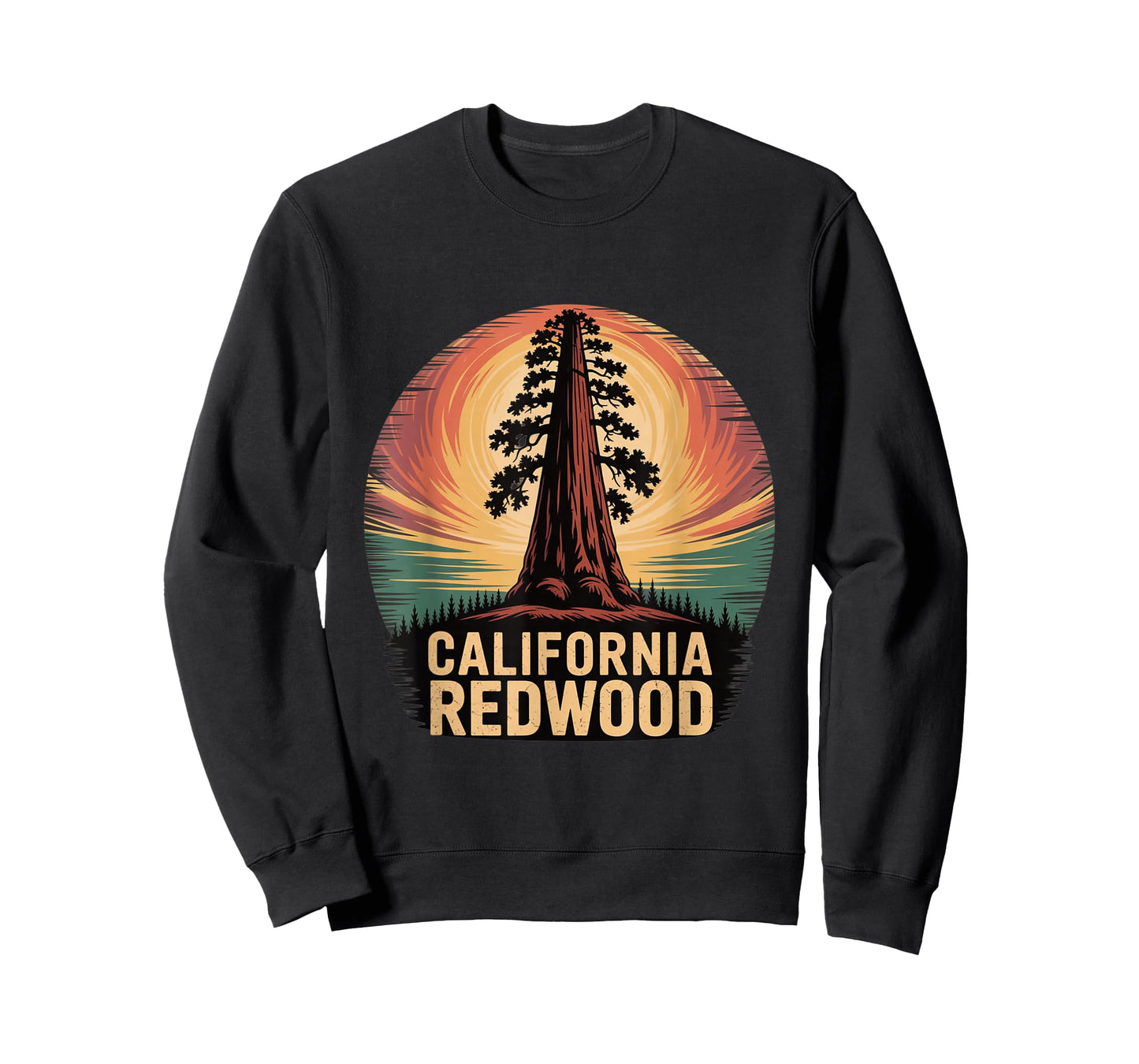 California Redwood Tree Sunset Nature Outdoor Lovers T-Shirt